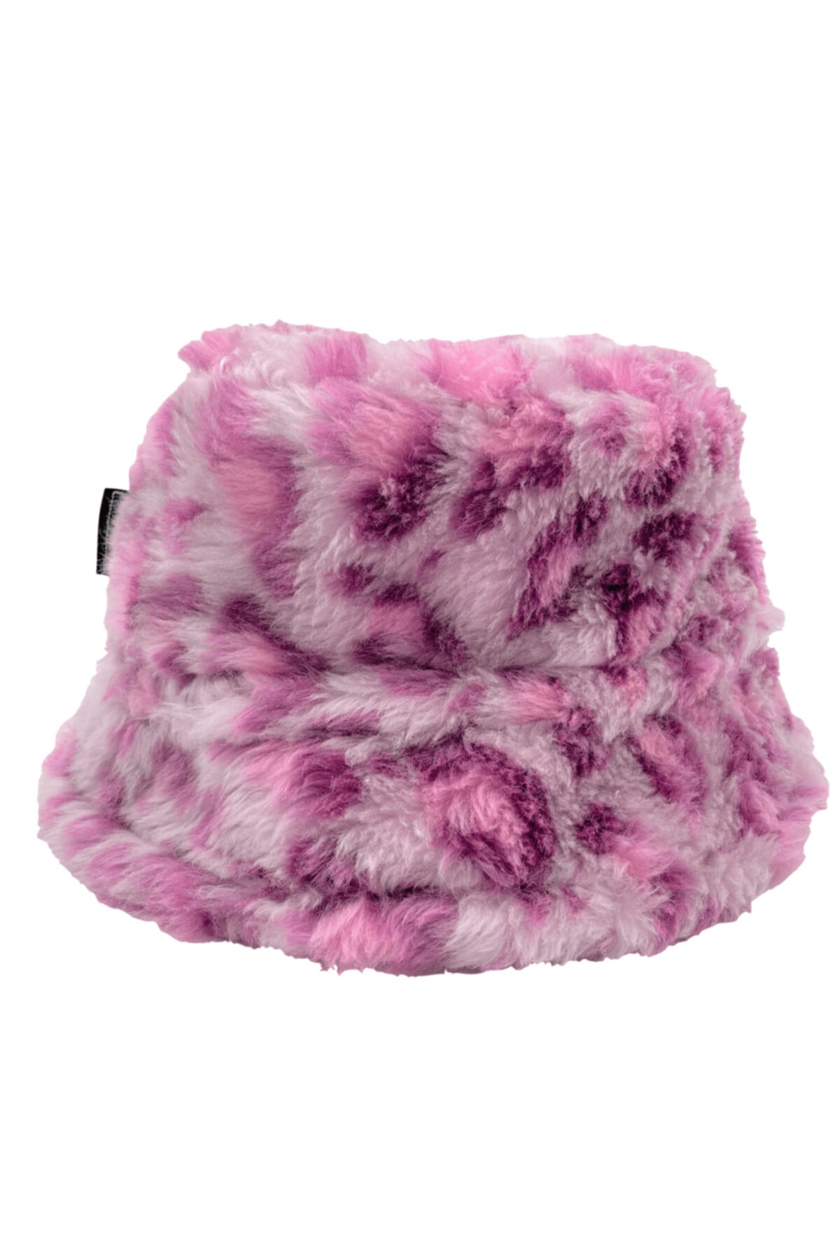 Differ Studio Pembe Leopar Peluş Bucket Şapka