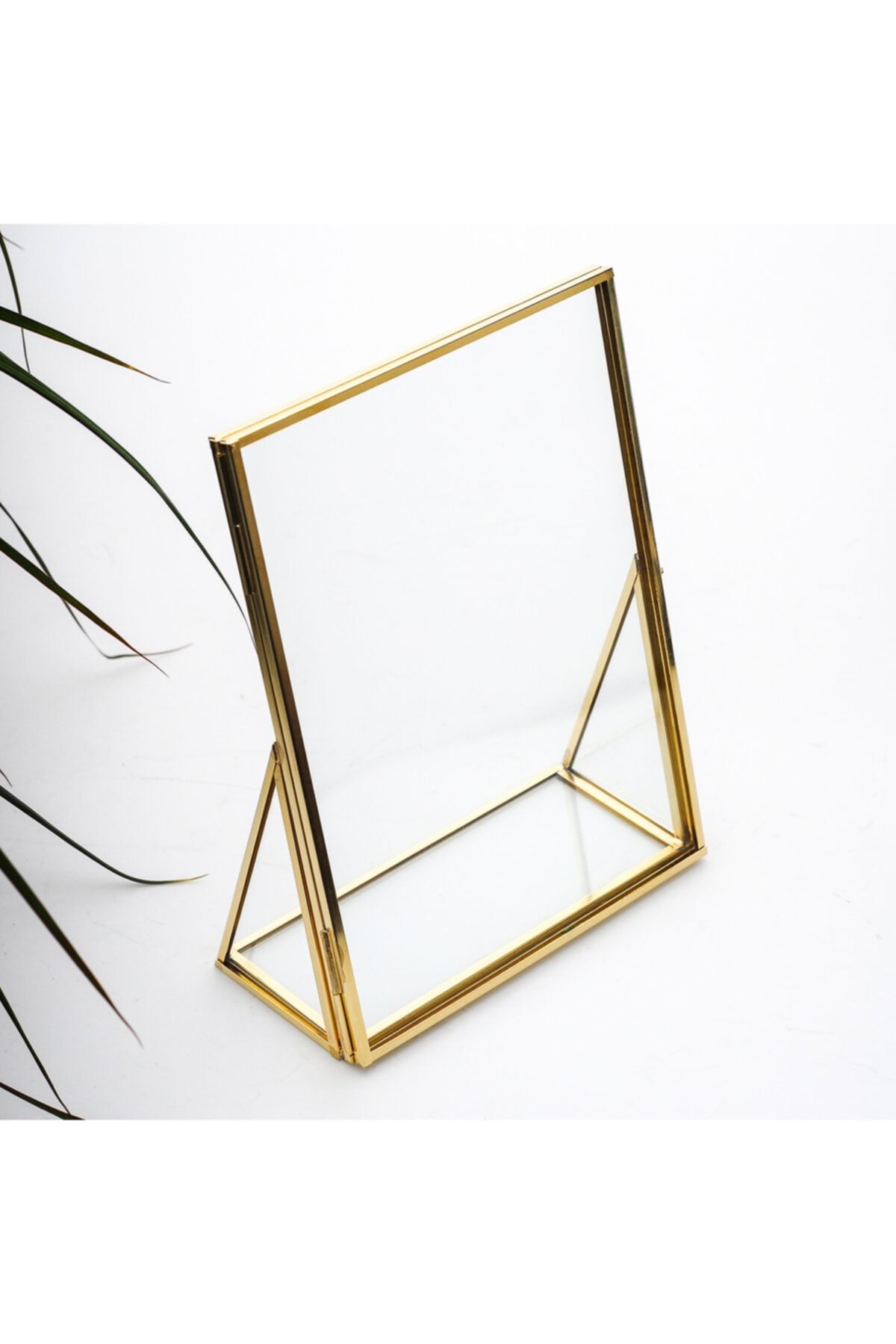 El Crea Designs Masaüstü Cam Resim Fotoğraf Çerçevesi Iskandinav Tarzı Dekorasyon Ham Pirinç Gold Brass 20x15cm