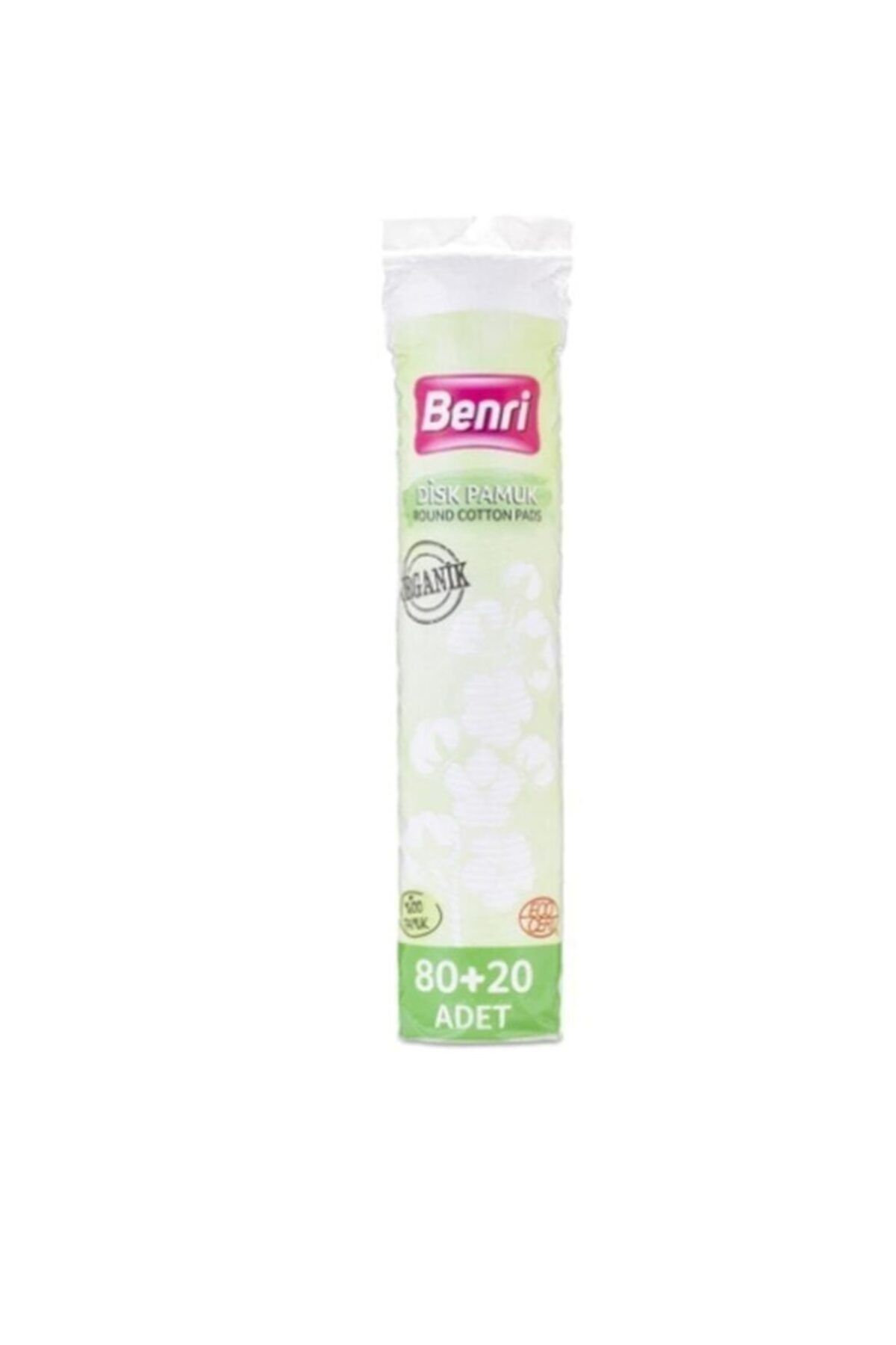 Benri Organik Makyaj Temizleme Pamuğu 80+20 Adet Organikpamuk
