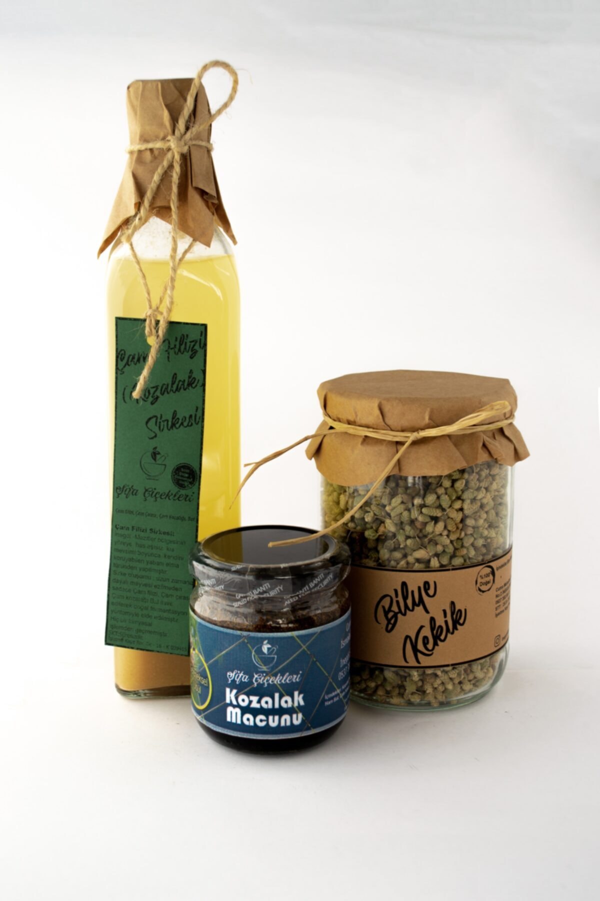 Şifa Çiçekleri Bilye Kekik 90 Gr. Kozalak Macunu 230 Gr. Kozalak Sirkesi 500 Ml.