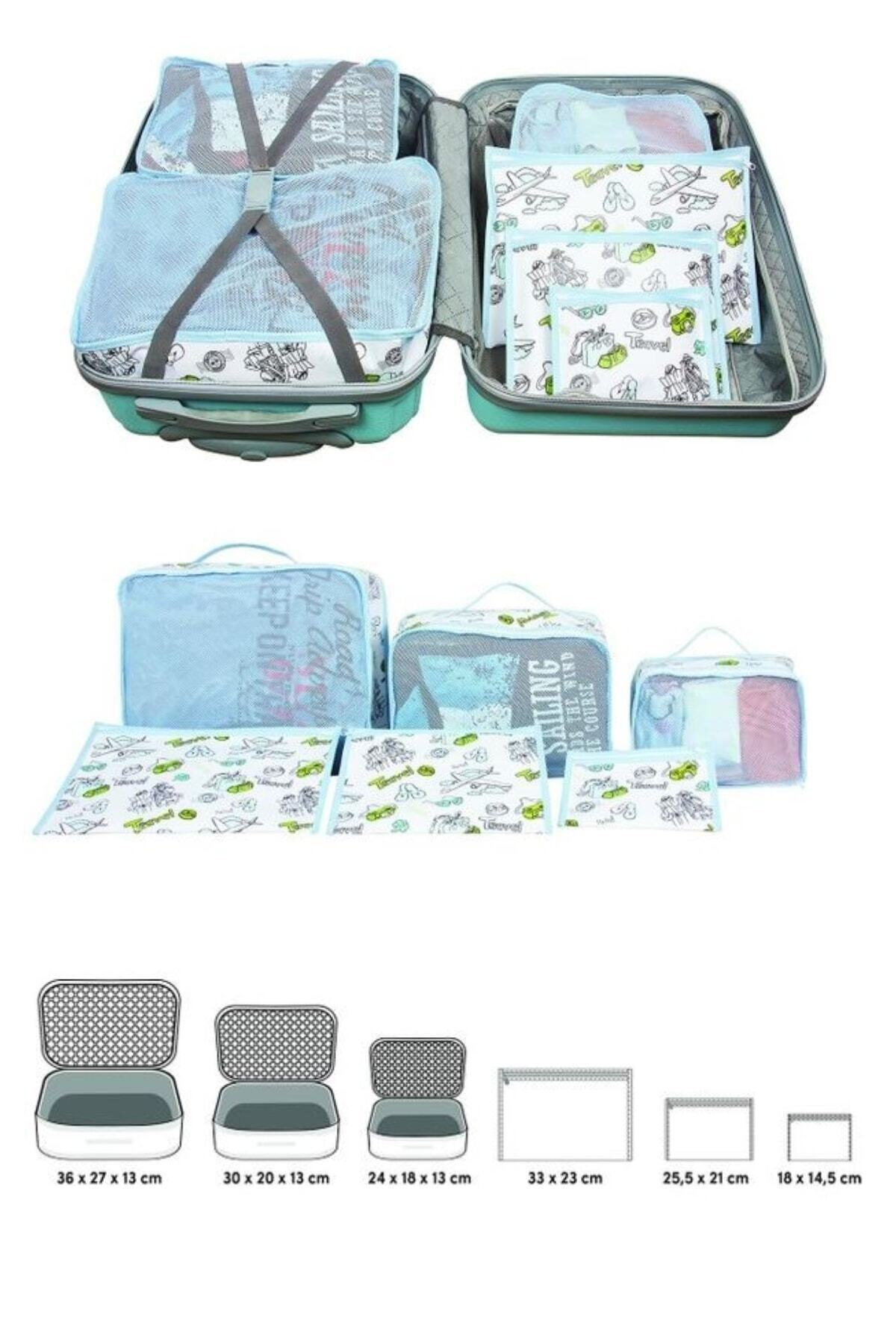 Xnews Bavul Içi Düzenleyici Organizer 6 Lı Set - Mavi-