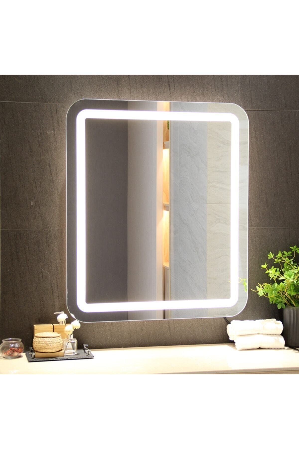 Toprak dekor 80x60 Ledli Ayna-banyo Aynası-konsol Ayna