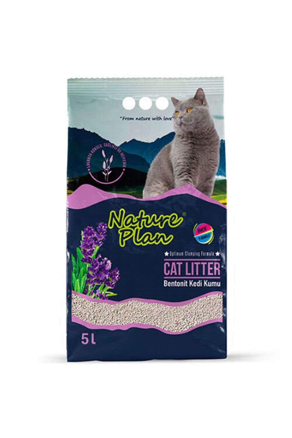 Nature Plan Ince Taneli Lavantalı Bentonit Kedi Kumu 5 l