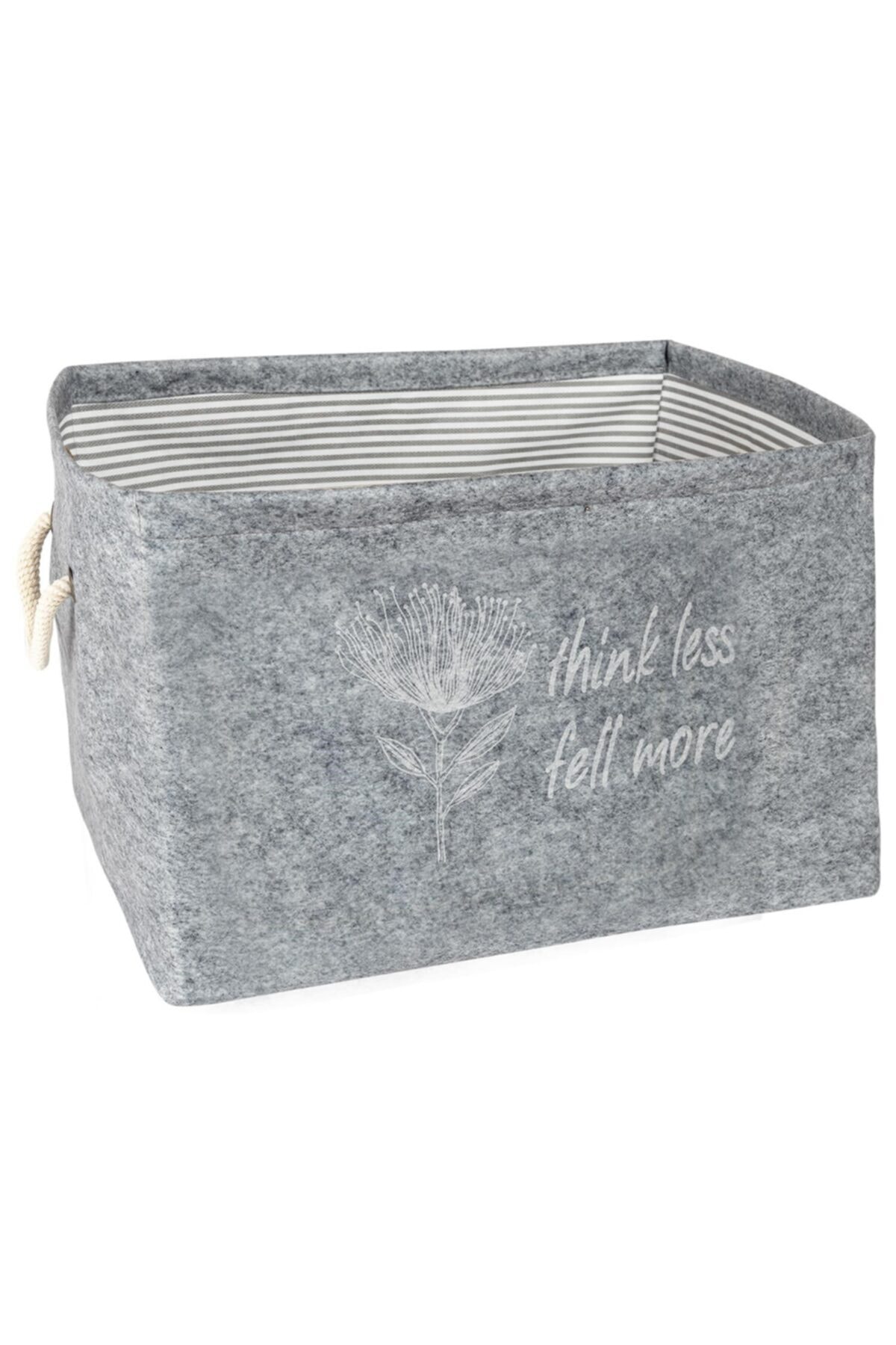 Sas Çok Amaçlı Saklama Kutusu Çanta Keçe Kulplu Düzenleyici Gri Mega