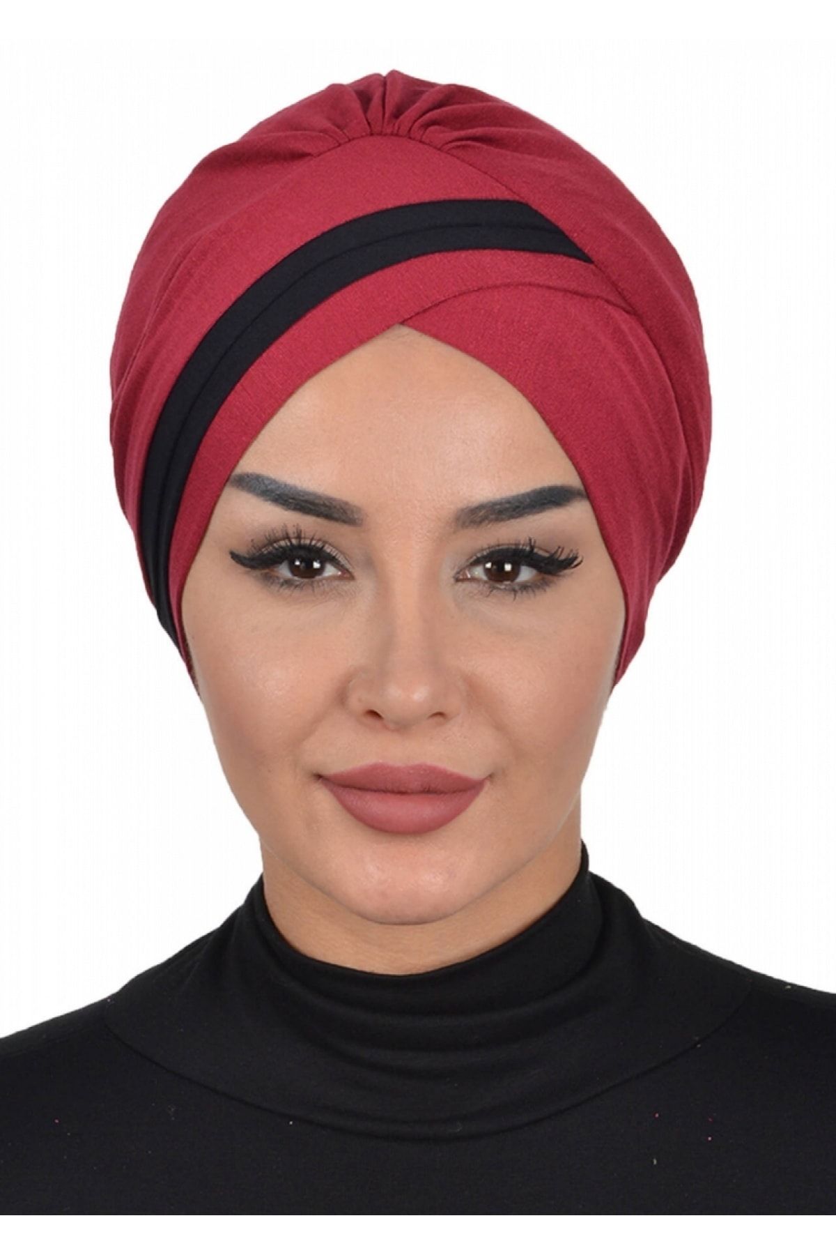 DREAM VEGA Çift Renkli Penye Bone Bordo - Siyah