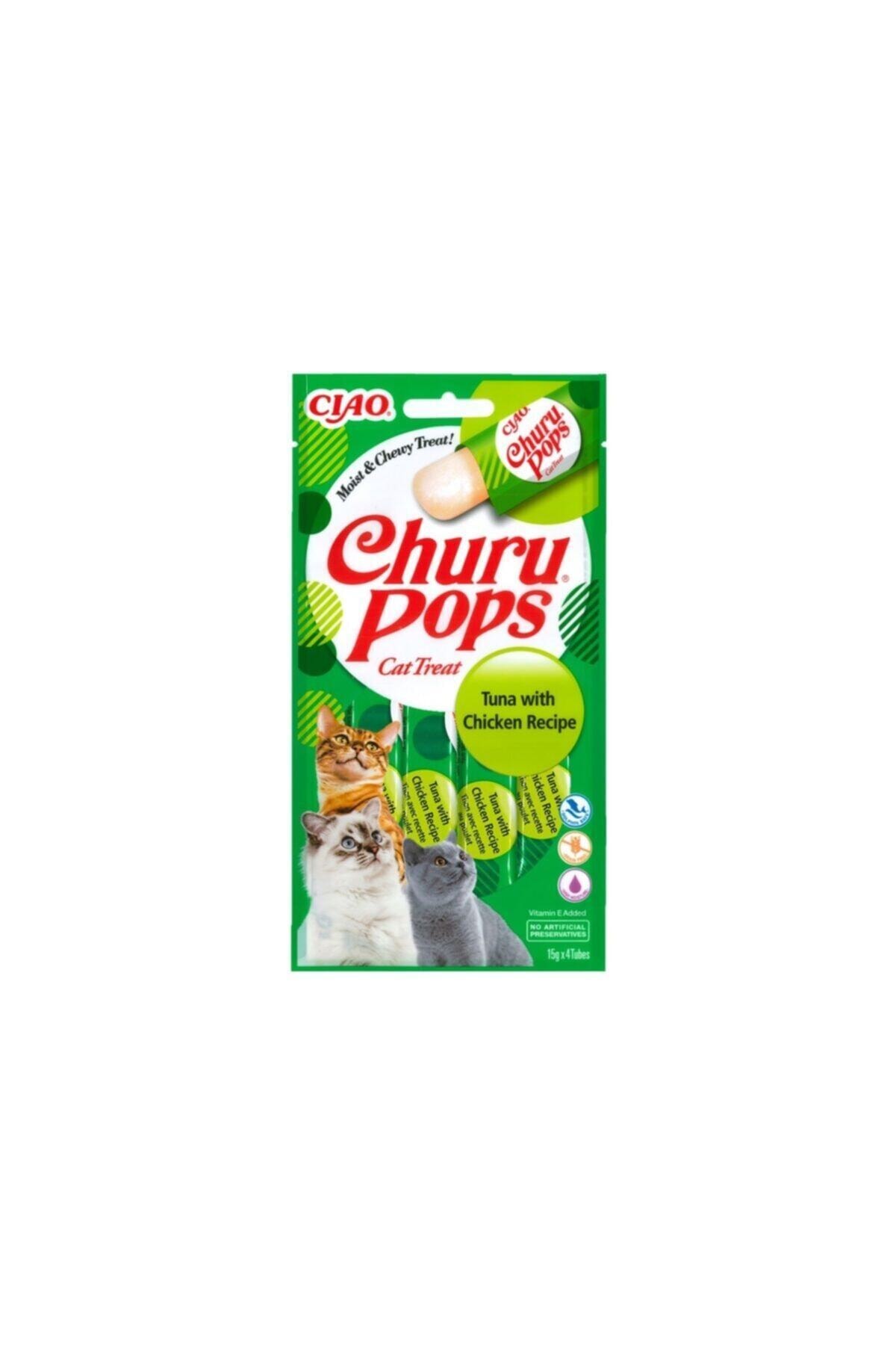 Ciao Churu Pops Ton Balıklı Ve Tavuklu Kedi Ödül Kreması 4 X 15 Gr