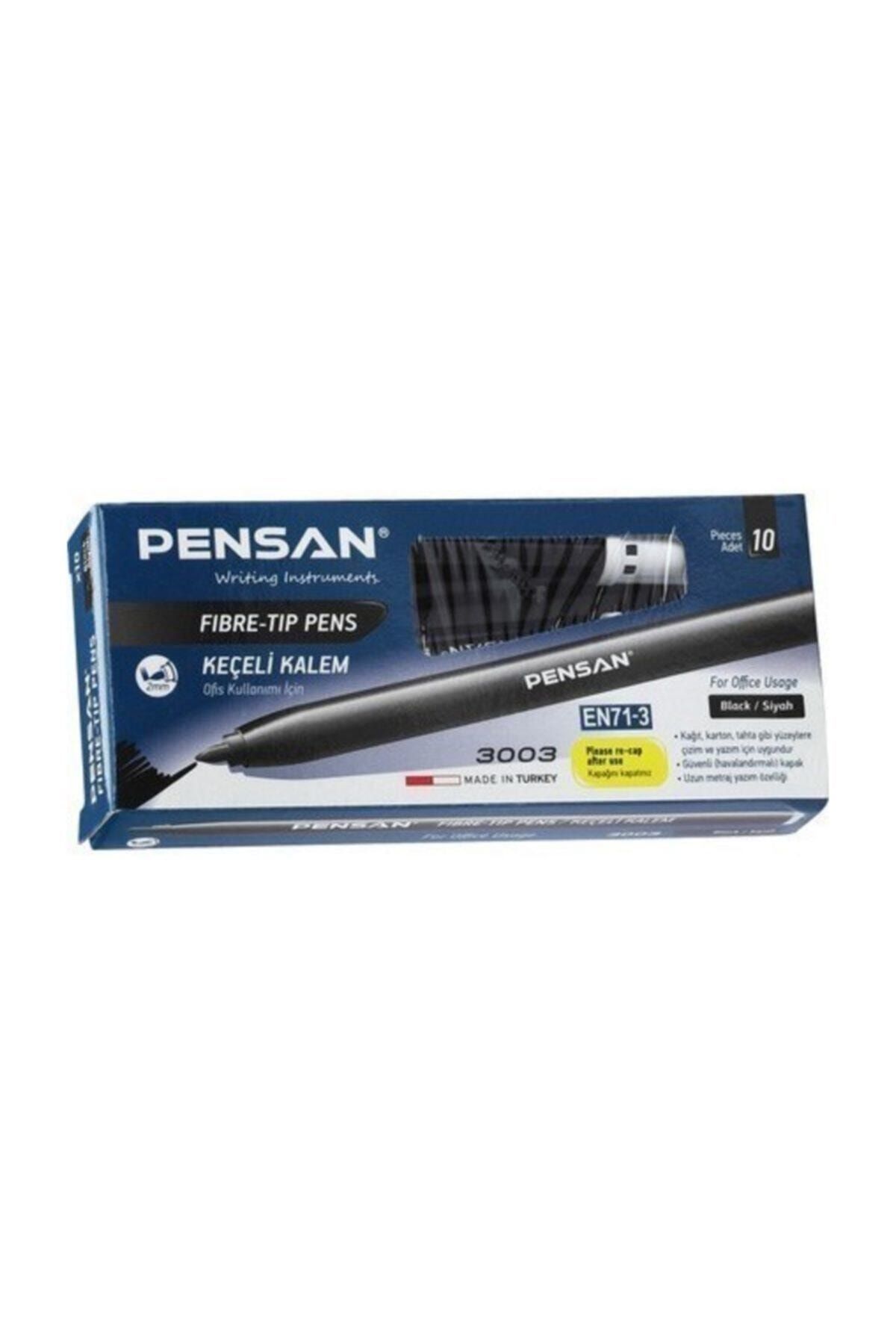 Pensan Keçeli Kalem 3003 Ofis Tipi Siyah Pe3003kk10s 10 Lu (1 Paket 10 Adet)