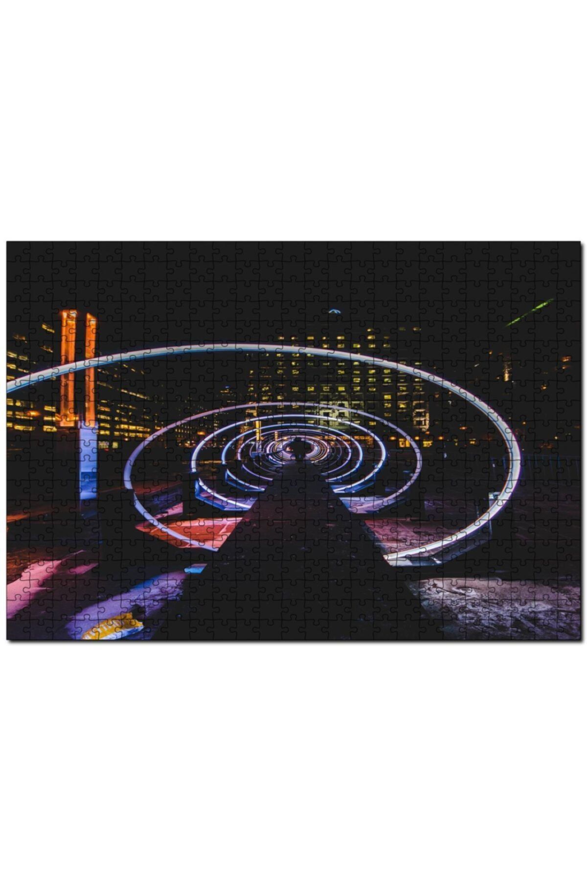 Cakapuzzle Neon Spiral Tünel Ve Adam 1000 Parça Puzzle Yapboz Mdf(ahşap)
