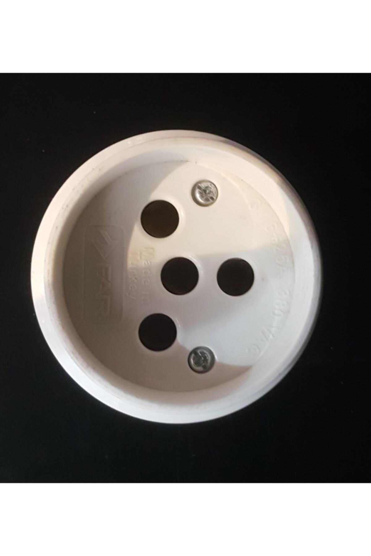 FAR Trifaze Priz Sıva Üstü Beyaz Porselen