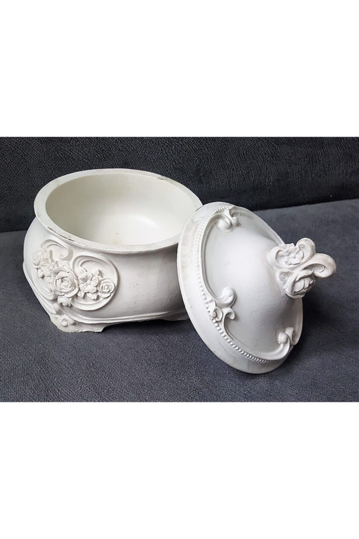 morlalem Gül Çiçekli Takı Kutusu 14cm Silikon Kalıp K-347 Mum Kokulu Taş Sabun Reçine Polyester Uygun