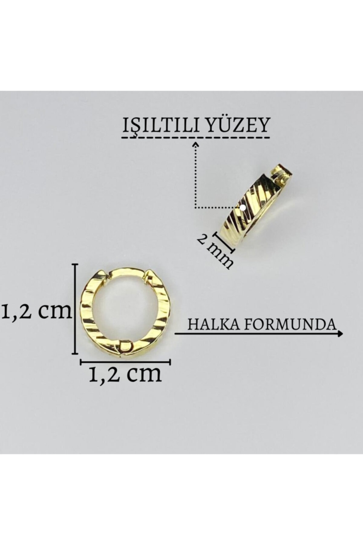 Hürgold 14 Ayar Altın Halka Formunda Küçük Boy Kıkırdak Küpe