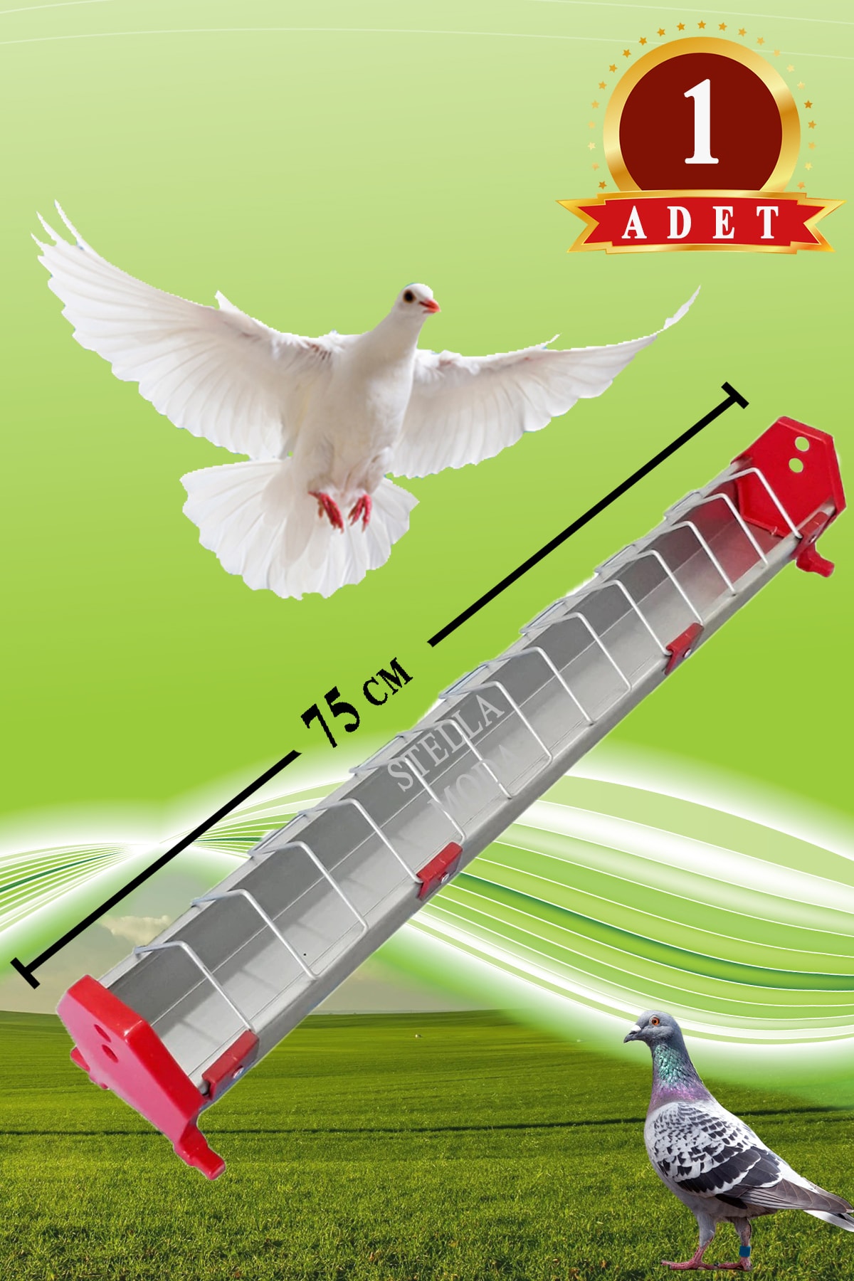 STELLA MODA Güvercin Yemlik Keklik Tavuk Yemliği 75 Cm Metal Yemlik Hindi Kaz Ördek Civciv Yavruları Için Kümes