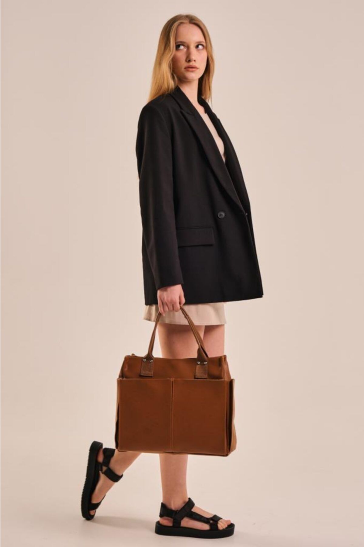 Shule Bags Kadın Everyday Evrak Model Çapraz Çanta Milano Taba