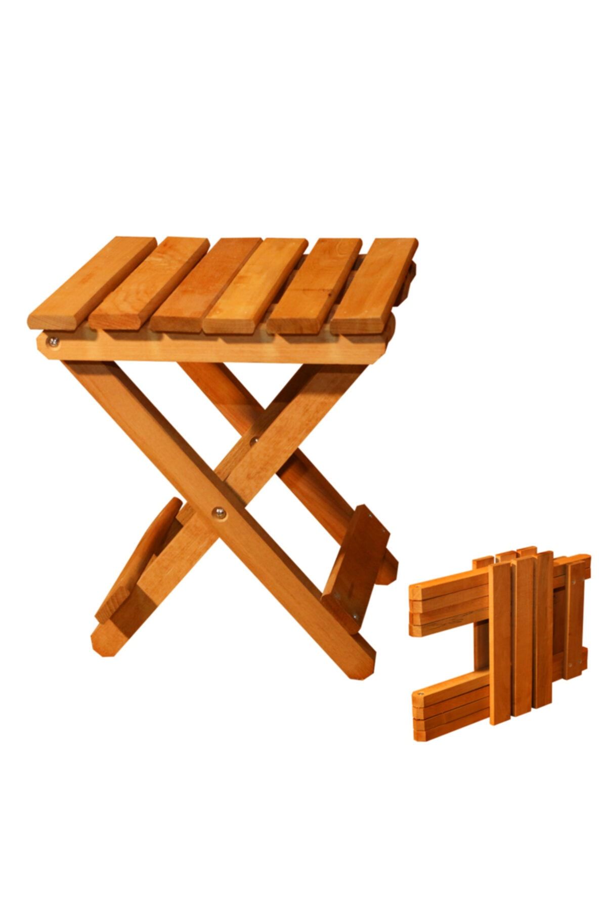 apak Ahşap Katlanır Tabure 1 Adet 30x36 cm