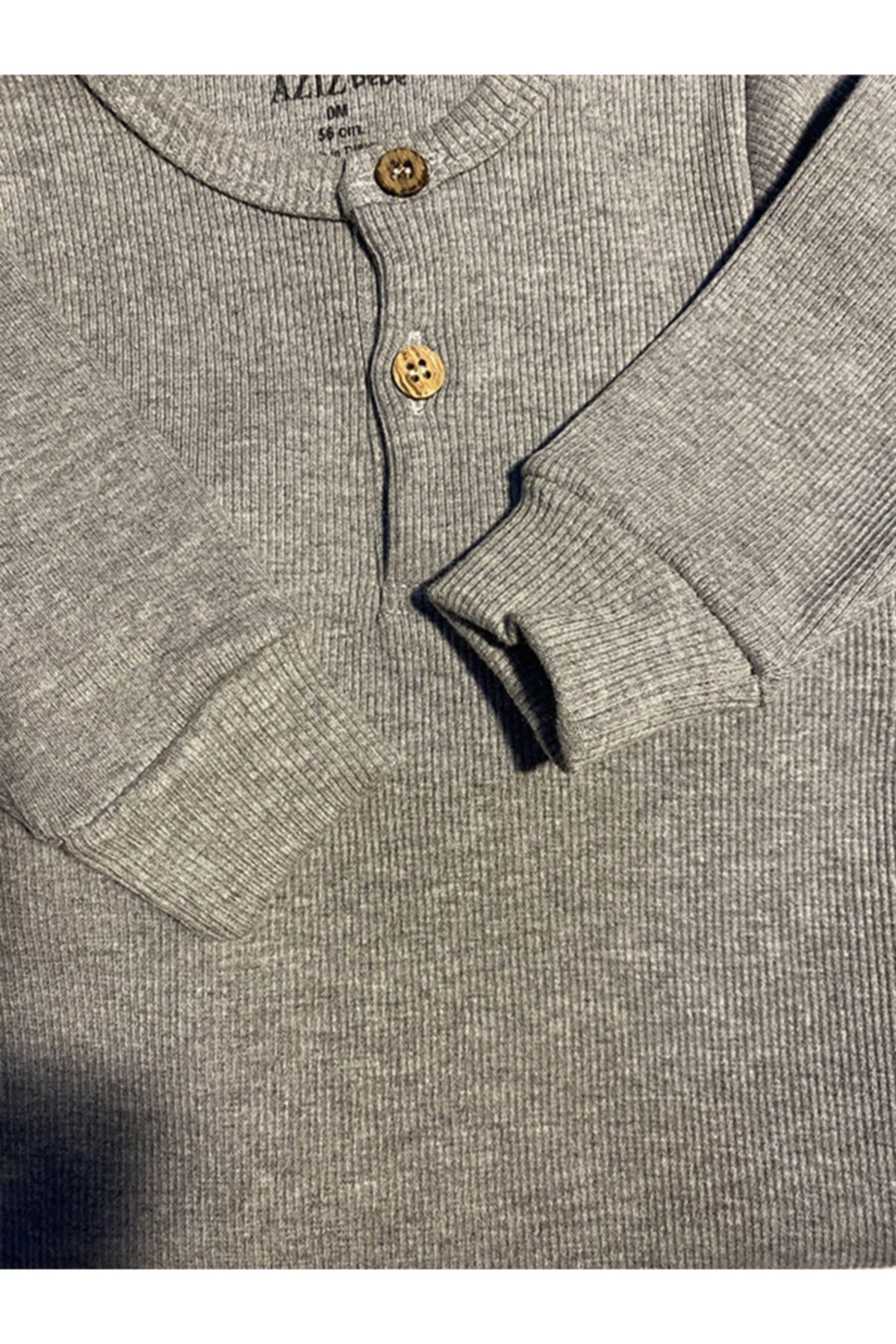 Aziz Bebe Unisex Fitilli Patikli Uzun Kollu Tulum