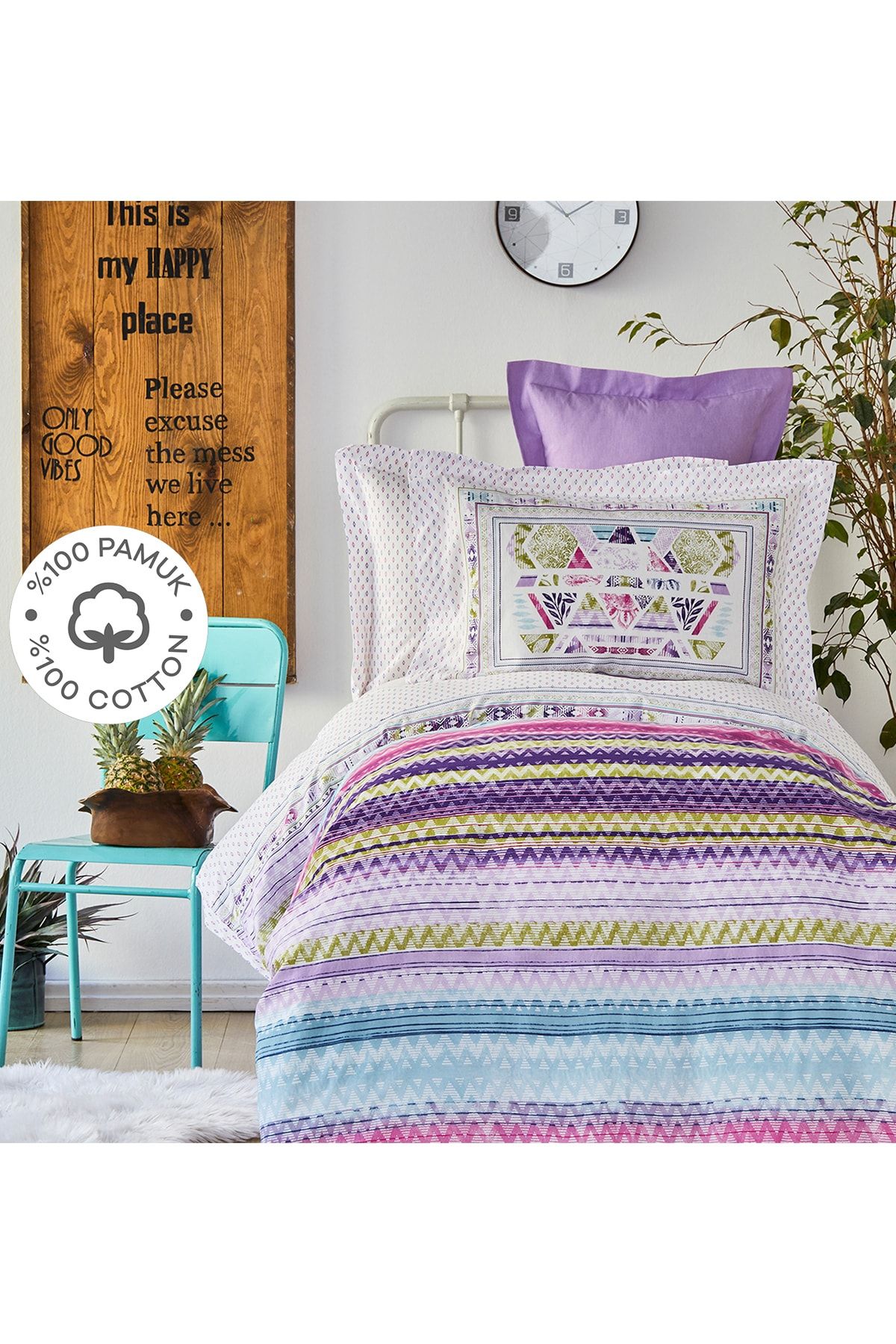 Karaca Home Moddy Pembe %100 Pamuk Tek Kişilik Genç Nevresim Takımı