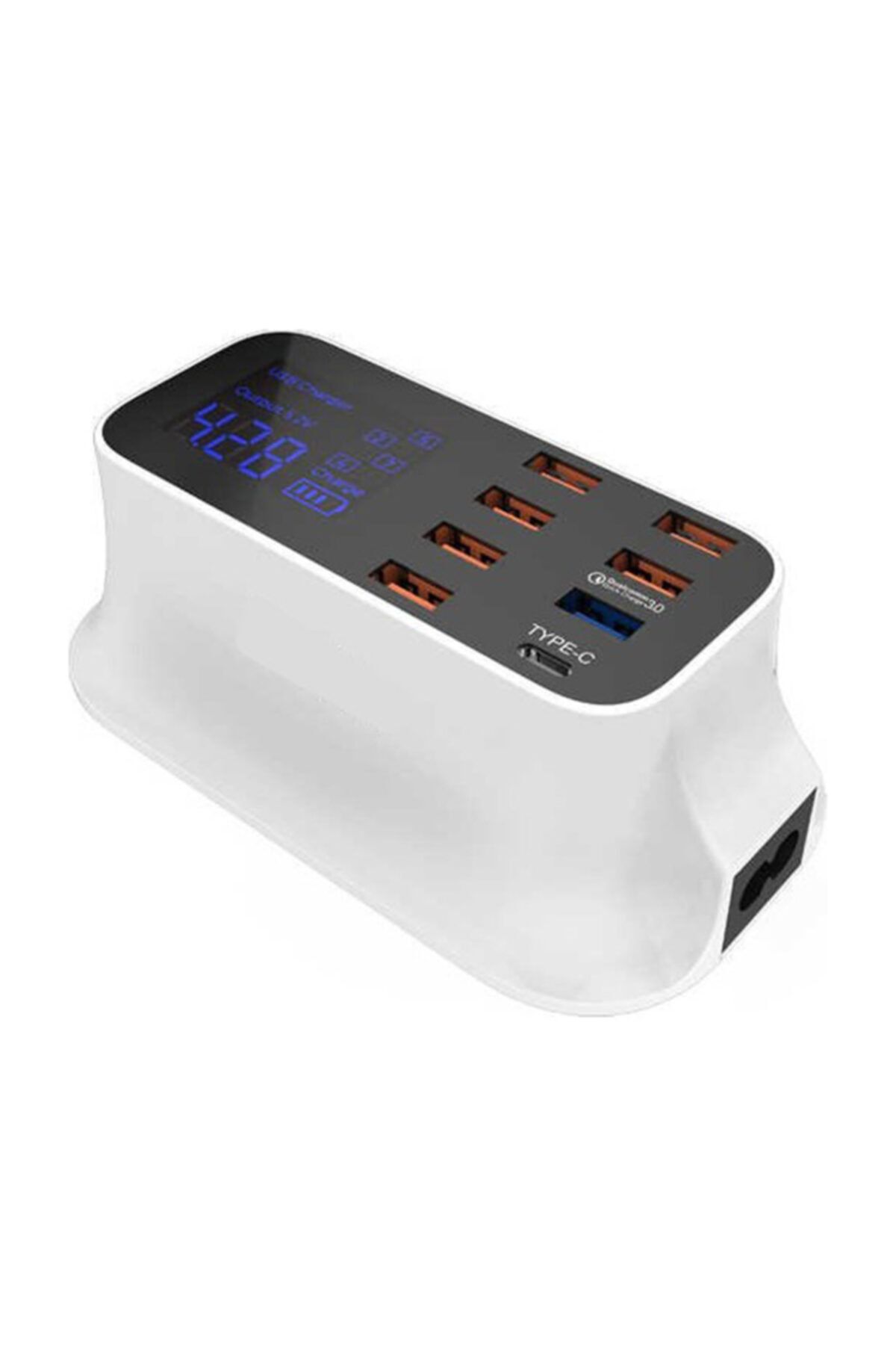 UCDKSHOP Lcd Ekranlı 7 Port Usb 1 Port Type+c Hızlı Şarj Ünitesi