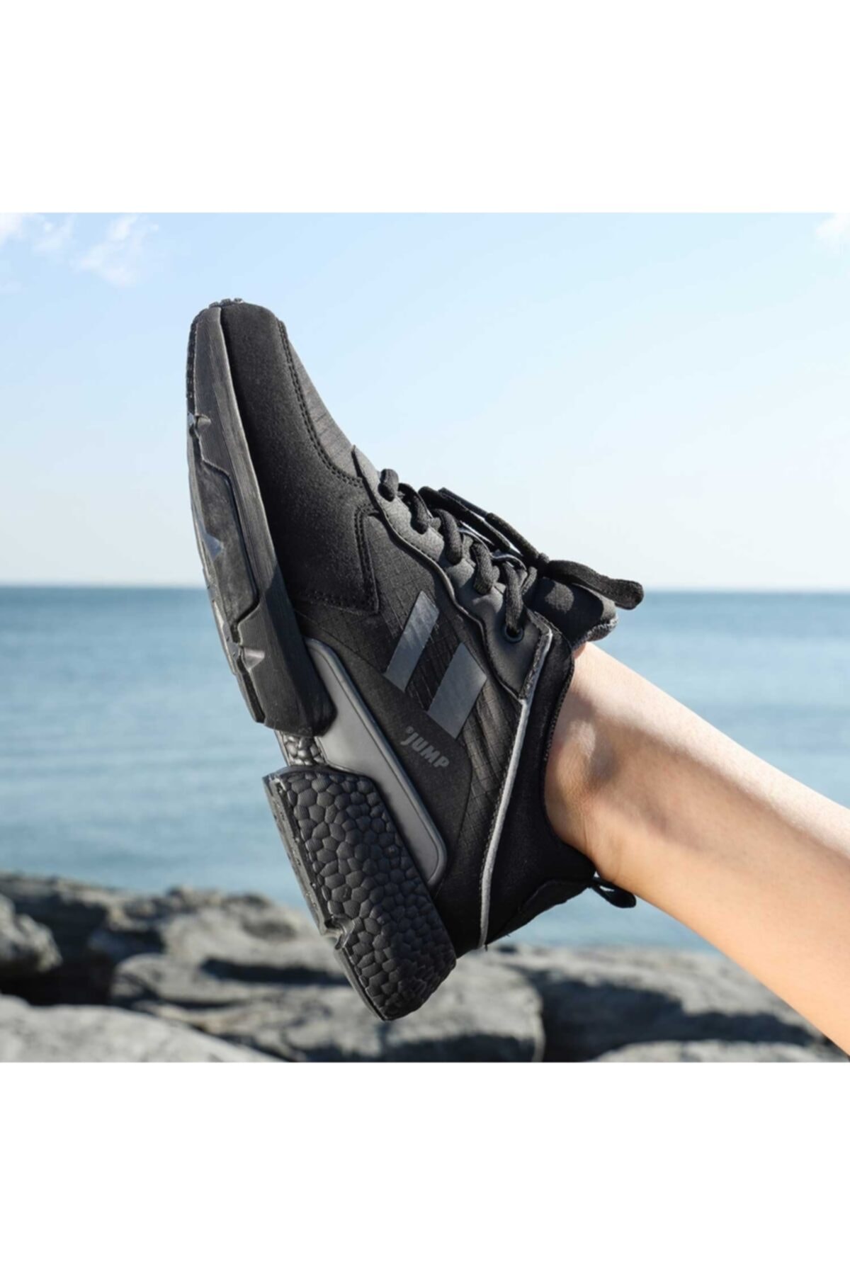 Jump Kalın Taban Siyah Spor Ayakkabı