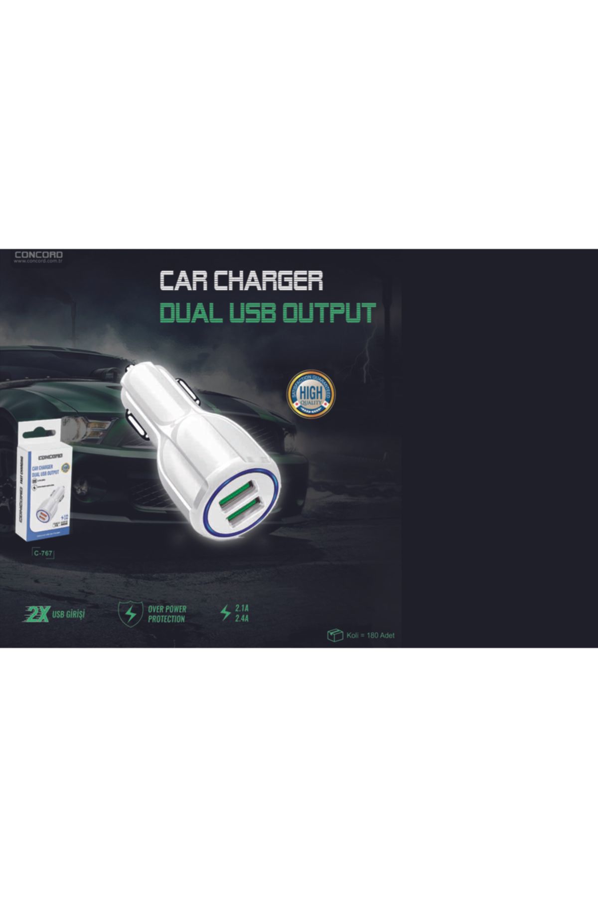 GRİMOR Life 3 Amper 2 Usb Araç Şarjı Cihazı Çakmaklık