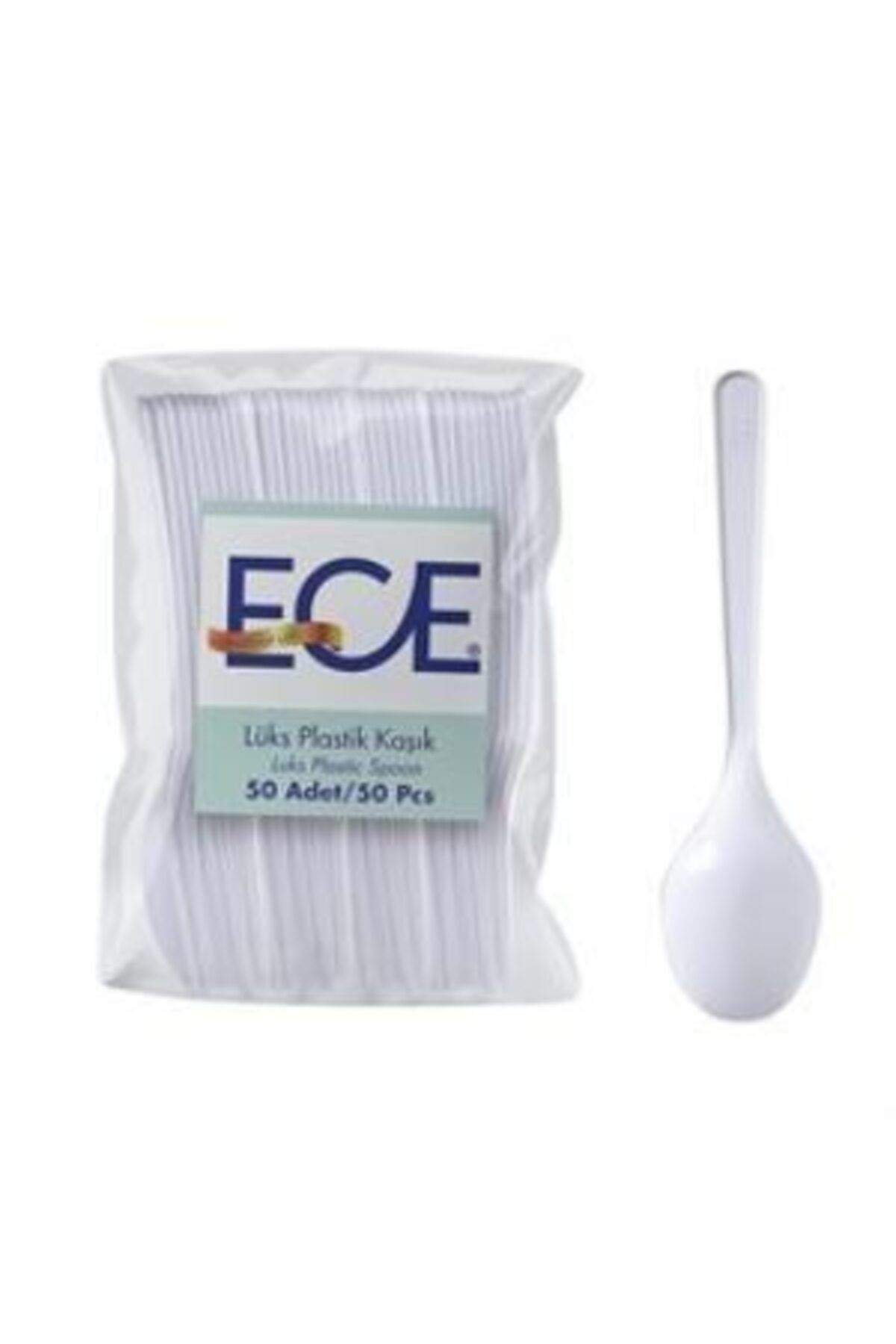 Ece Beyaz Plastik Kaşık Lüx 50'li 1 Pk