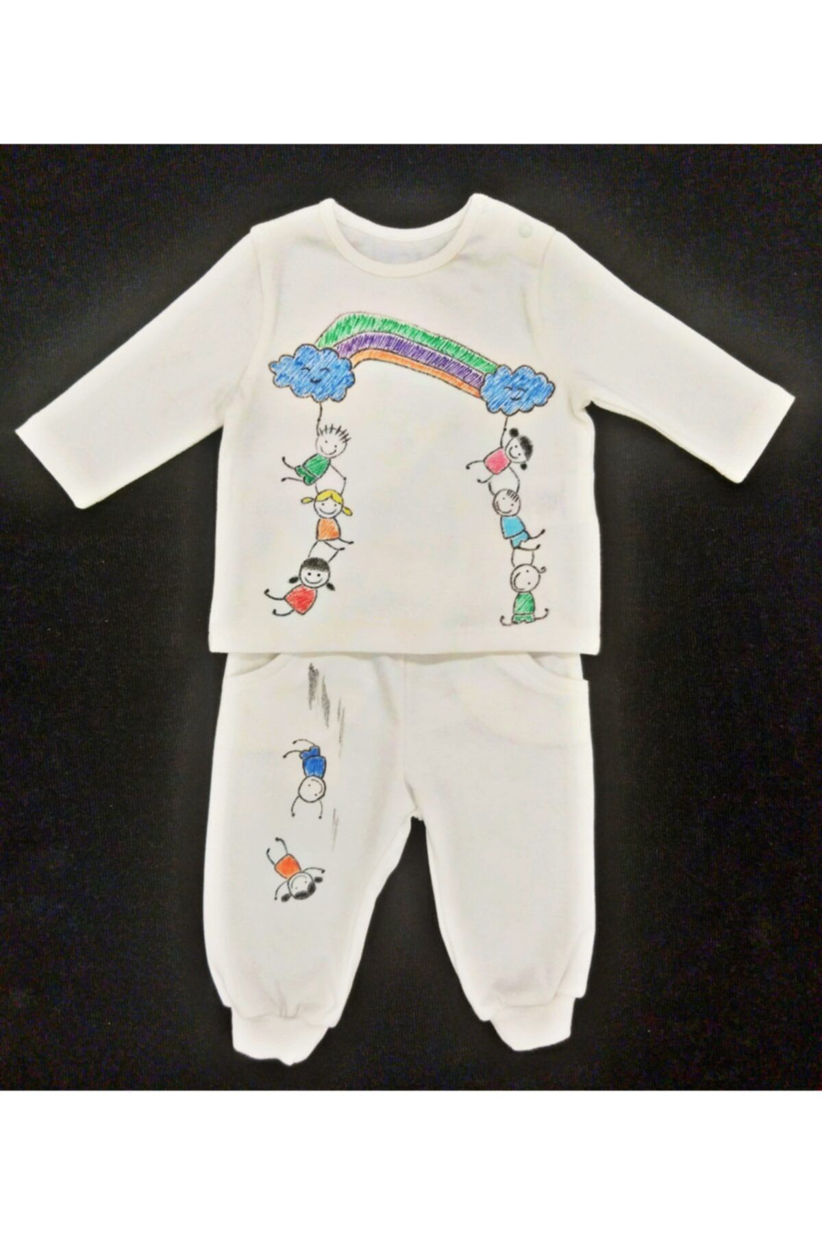 Suere Kids Bebek Takım Unisex Beyaz