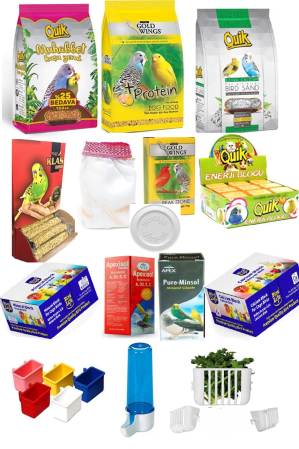 Gold Wings Kuş Yem - Vitamin Dolu Dolu Her Ihtiyaca Uyugun 14 Lü Set