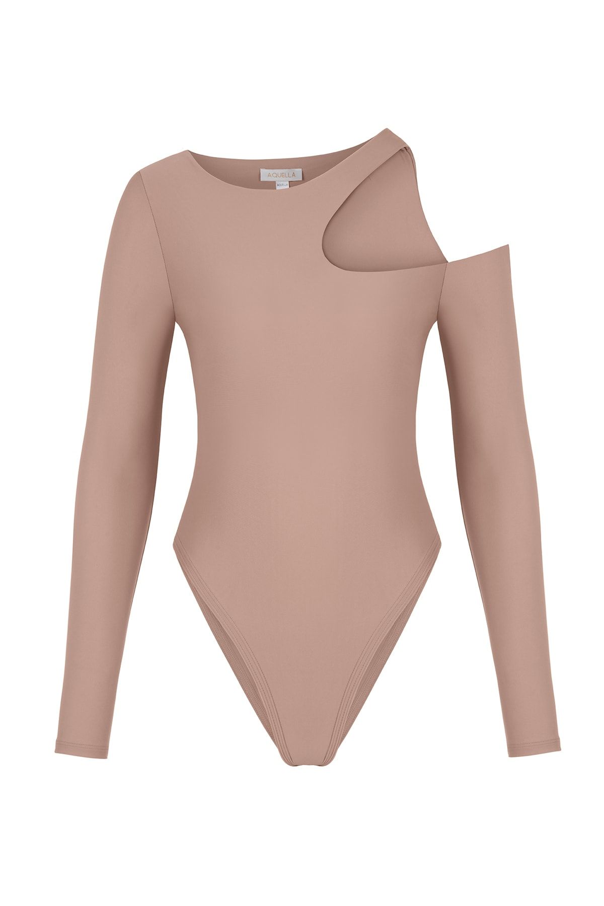 AQUELLA Asimetrik Sütlü Kahve Bodysuit
