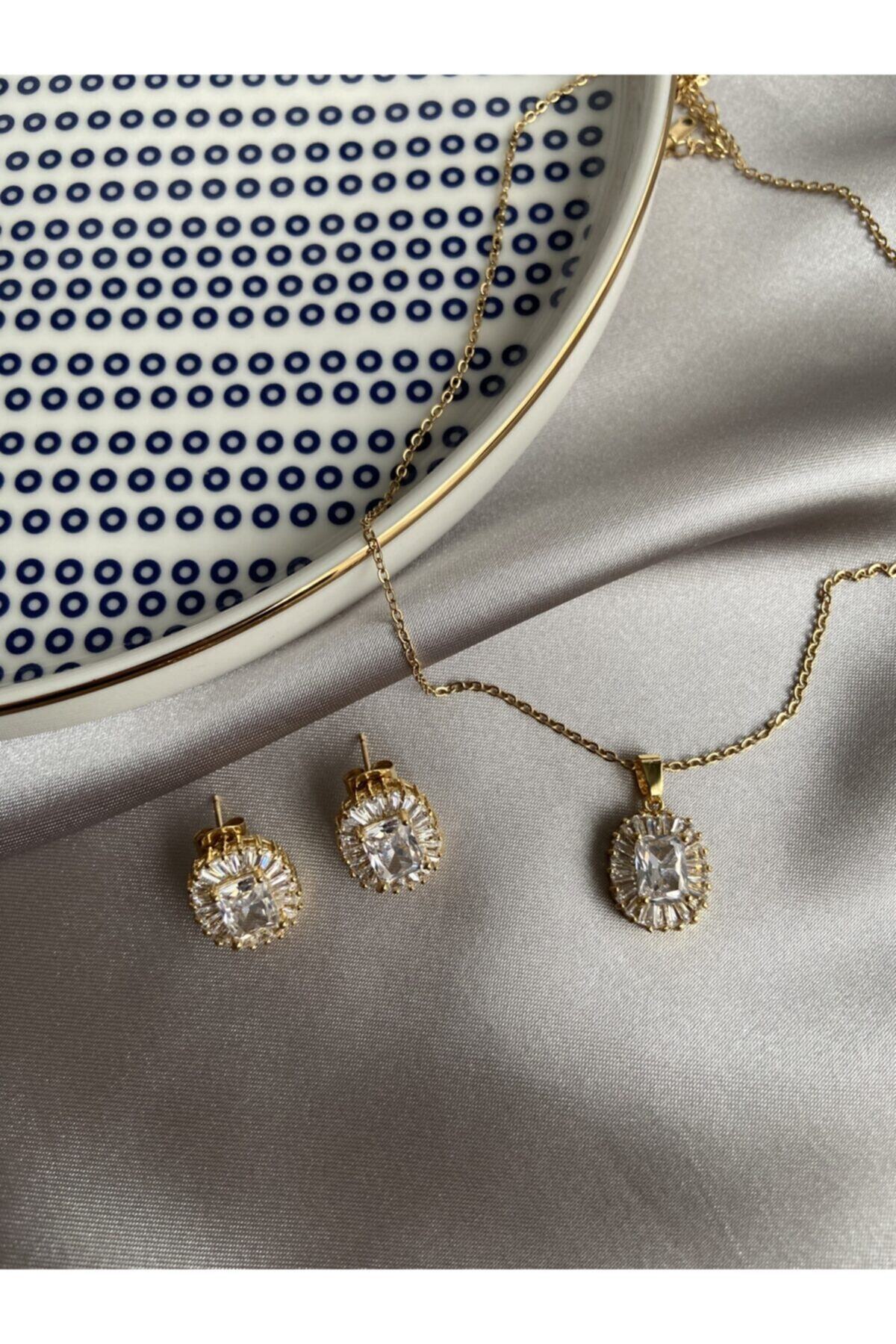 XUPING JEWELRY Xuping Kararmaz Kolye Küpe Seti