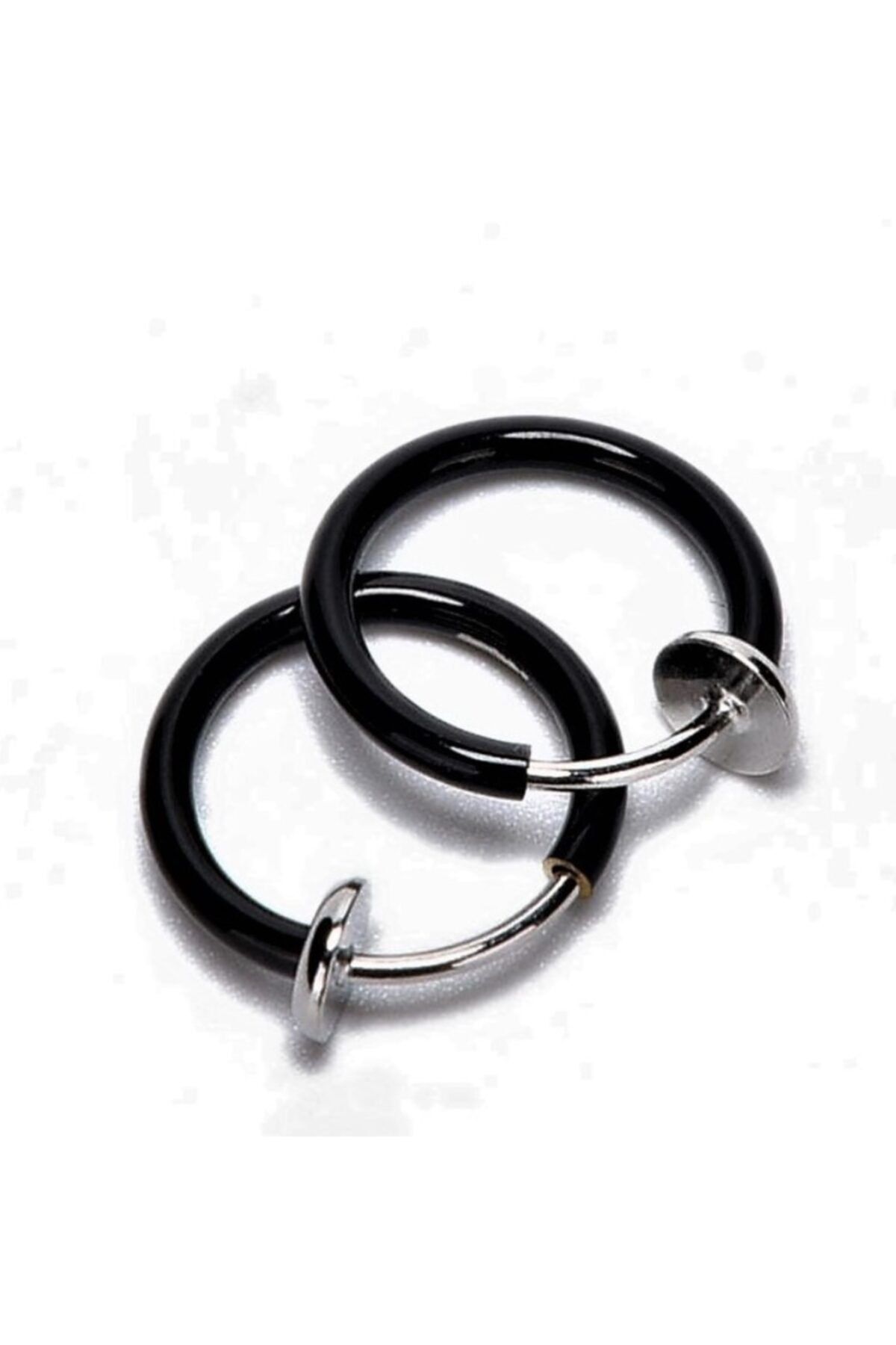 TÜKKAN ACCESSORİES 316l Cerrahi Çelik Siyah Kaplama Deliksiz Sıkıştırma Fake Tüm Bölgelere Uygun 2 Adet Piercing
