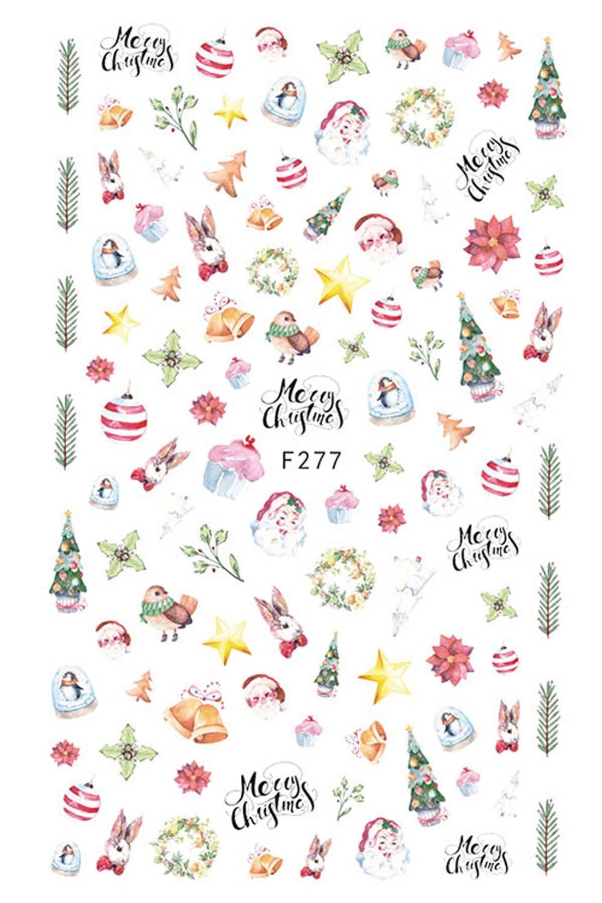POP Beauty Nail Art Tırnak Süsleme Sticker Christmas Tırnak Dövmesi