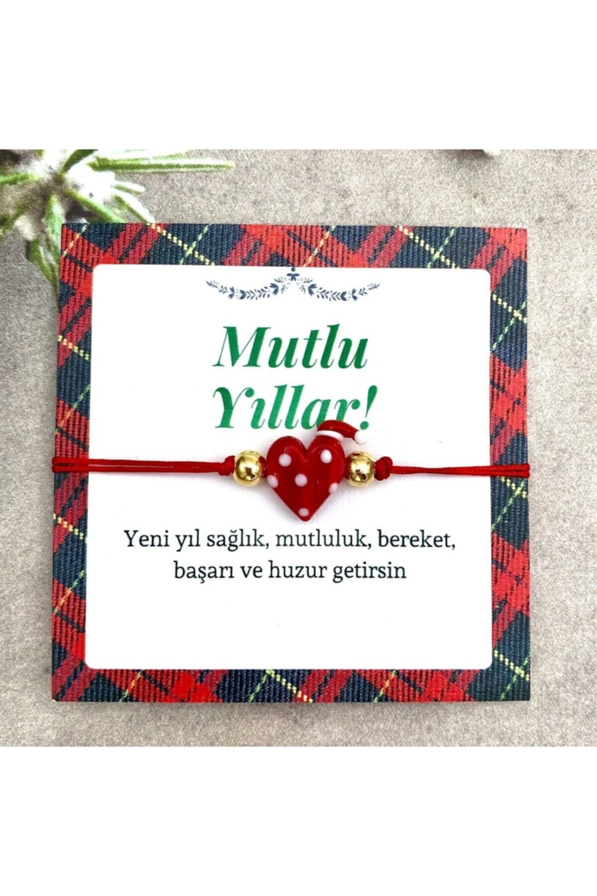 Wish Aksesuar Yılbaşı Murano Kırmızı Kalp Bileklik