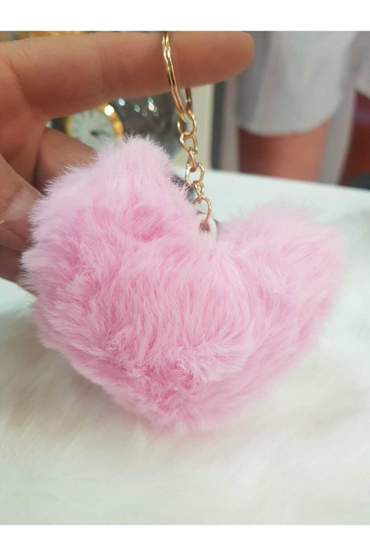 BellaVino Kadın Toz Pembe Kalp Peluş Maskot Cvnh86