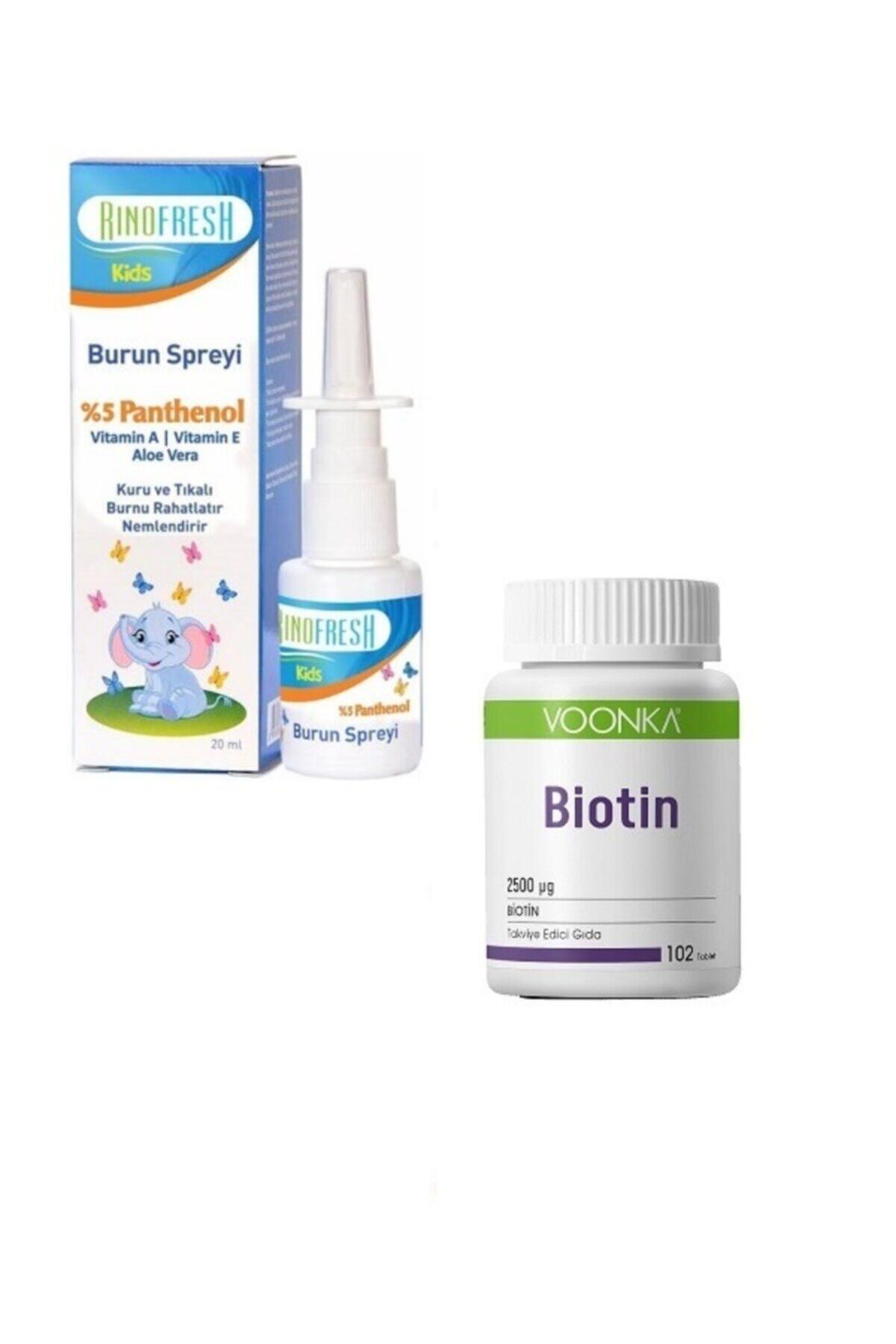 RINOFRESH Çocuklar Için Panthenol Burun Spreyi 20 Ml + Biotin 2500 Mcg 102 Tablet