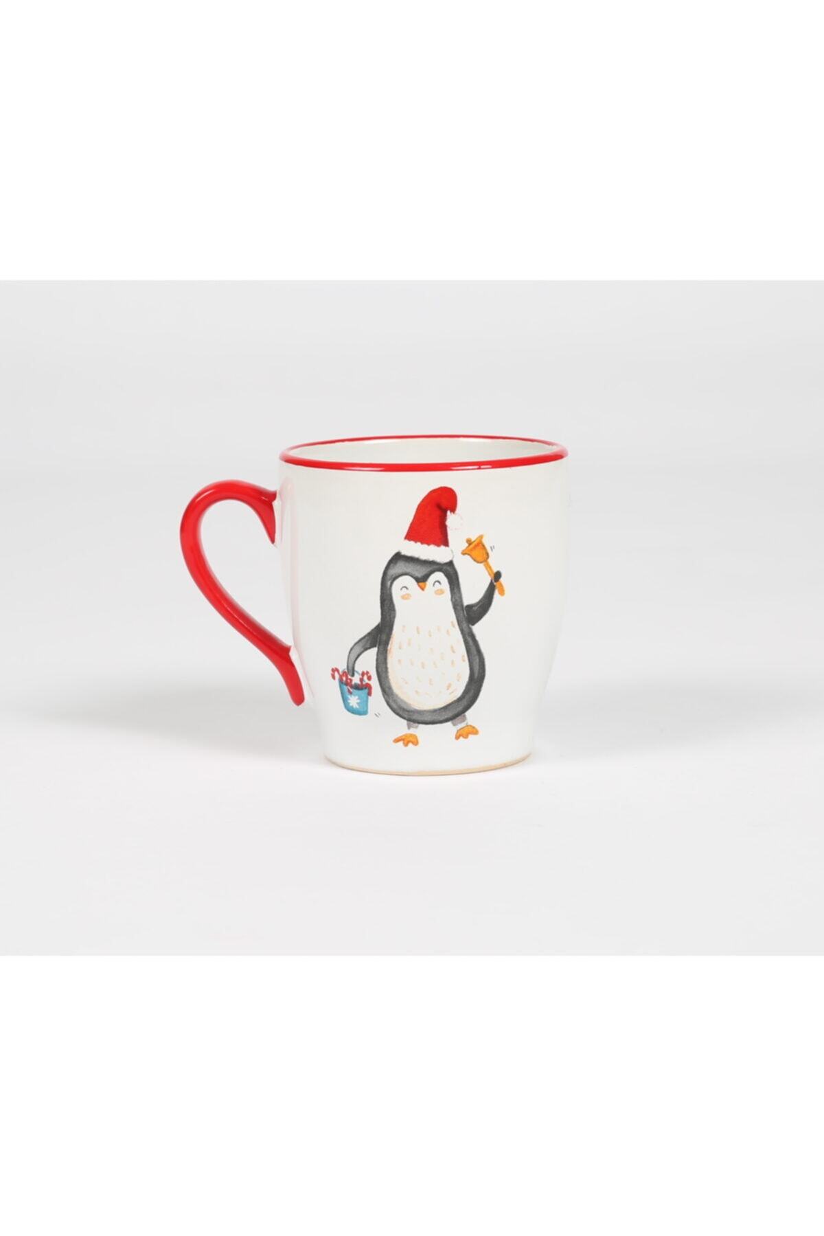 HAPPY FOLKS PROJECT Yılbaşı Temalı Mutlu Penguen 'happy Penguin' Kulplu Kupa