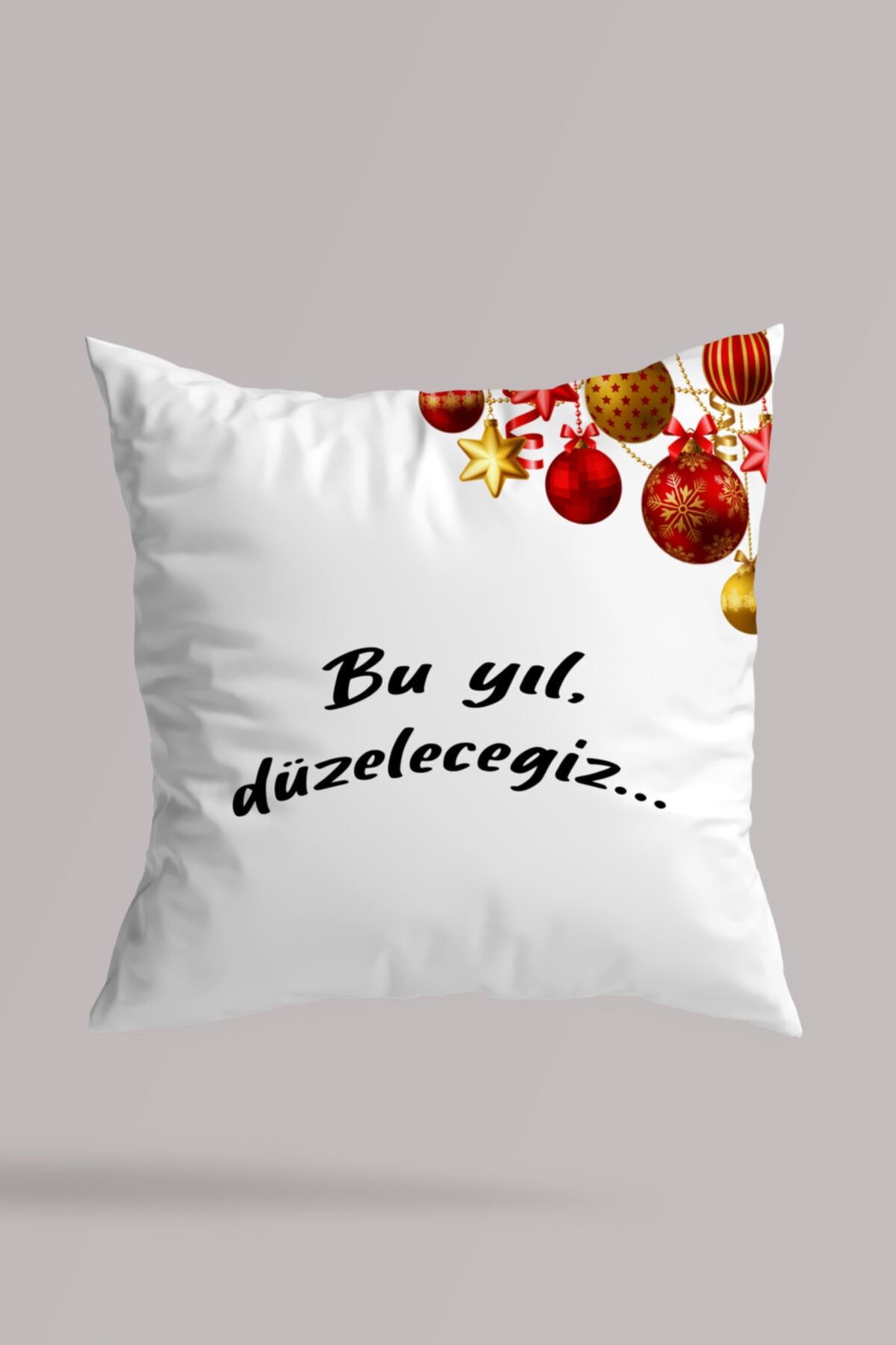 1Baskı Yılbaşına Özel Yüksek Kalite Baskılı Yastık