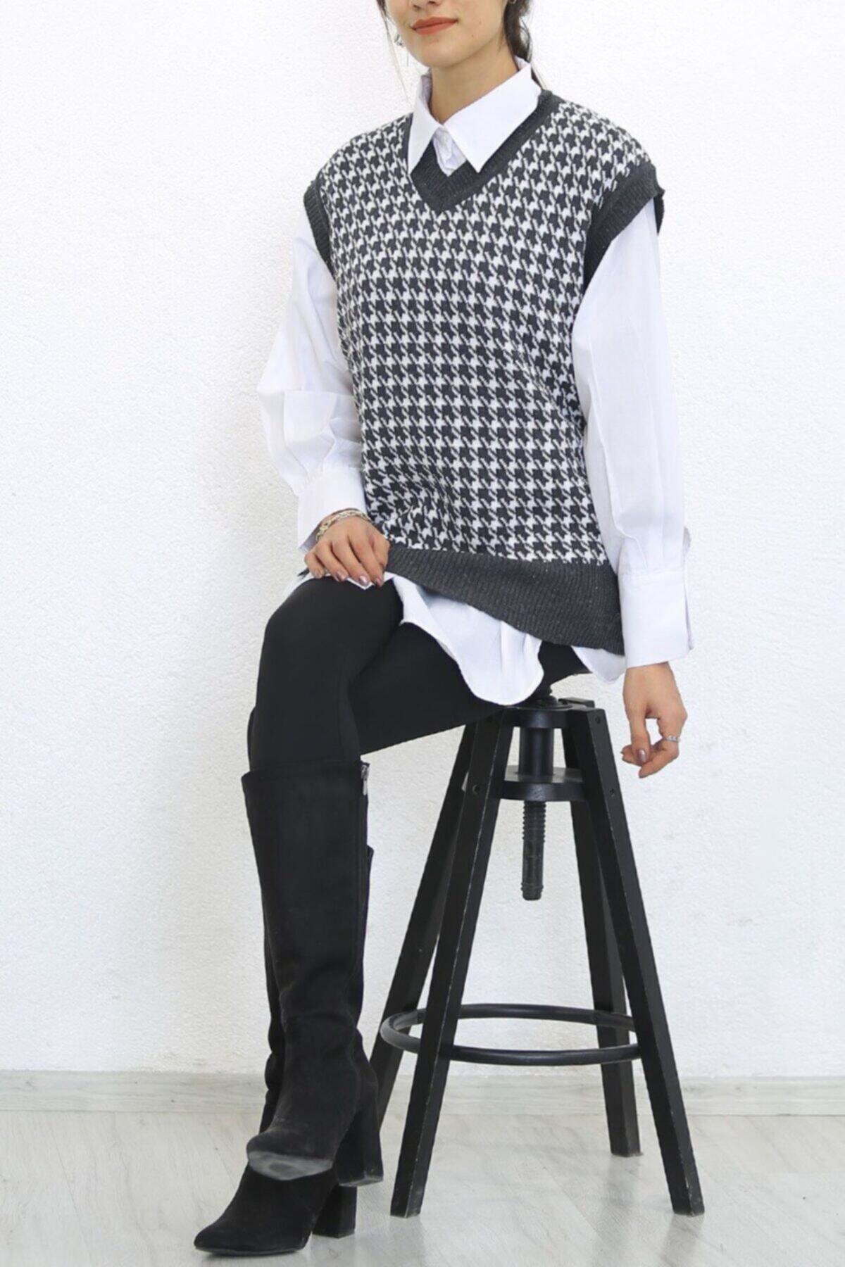 combinkazak Kazayağı Süveter Antrasit