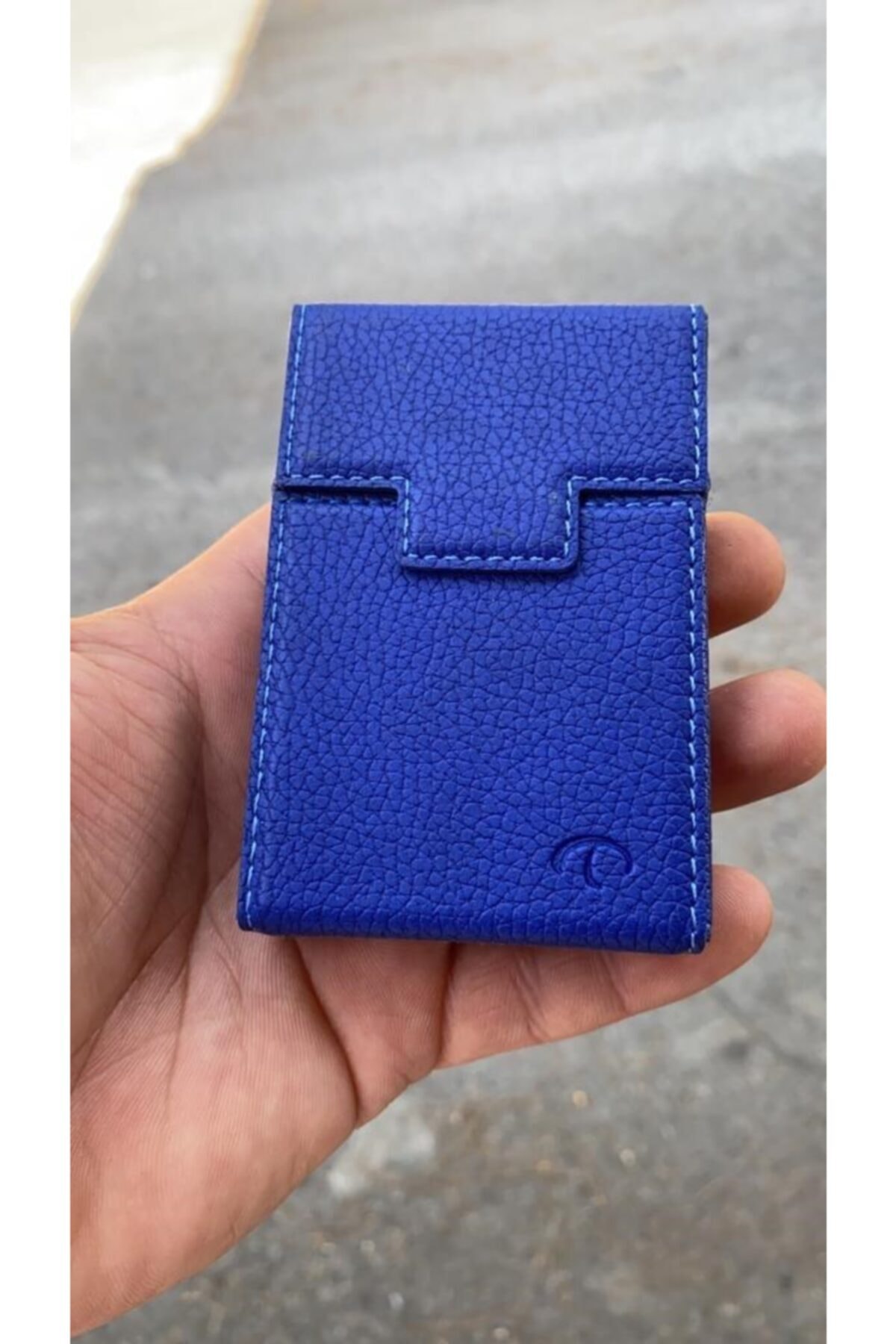 KAVELE Deri Sigara Kutusu - Kısa Standart Paketler Için -lacivert