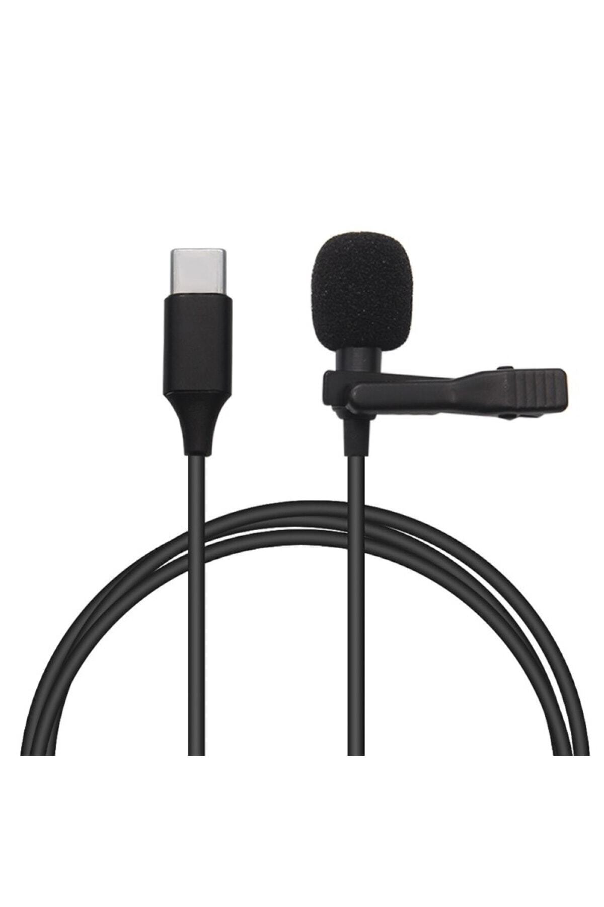 Lavalier Type C Uyumlu Ergonomik Youtuber Tiktok Yaka Mikrafonu Hd Ses Kaydı
