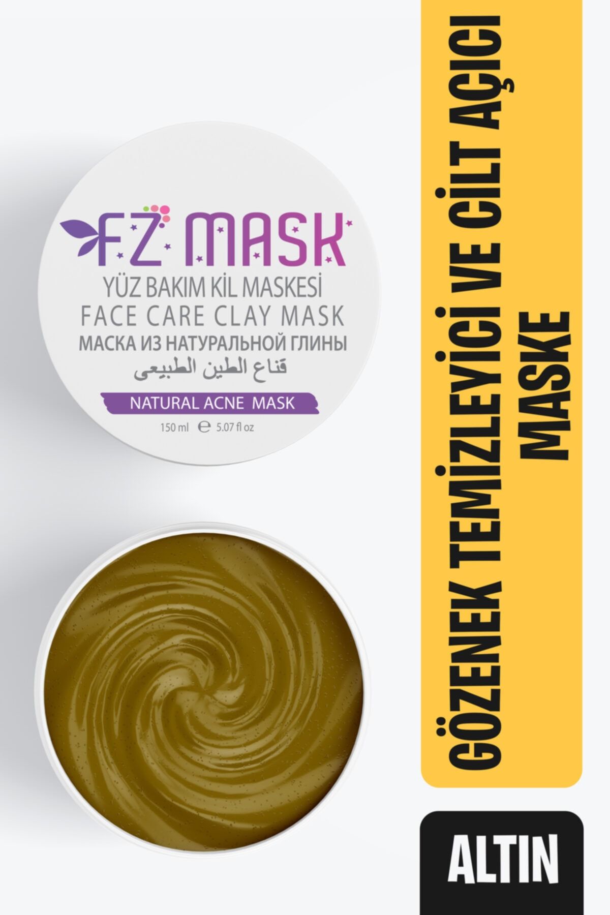 FZ MASK Altın Yüz Bakım Maskesi Cilt Yatıştırıcı Ve Gözenek Temizleyici 300 Ml