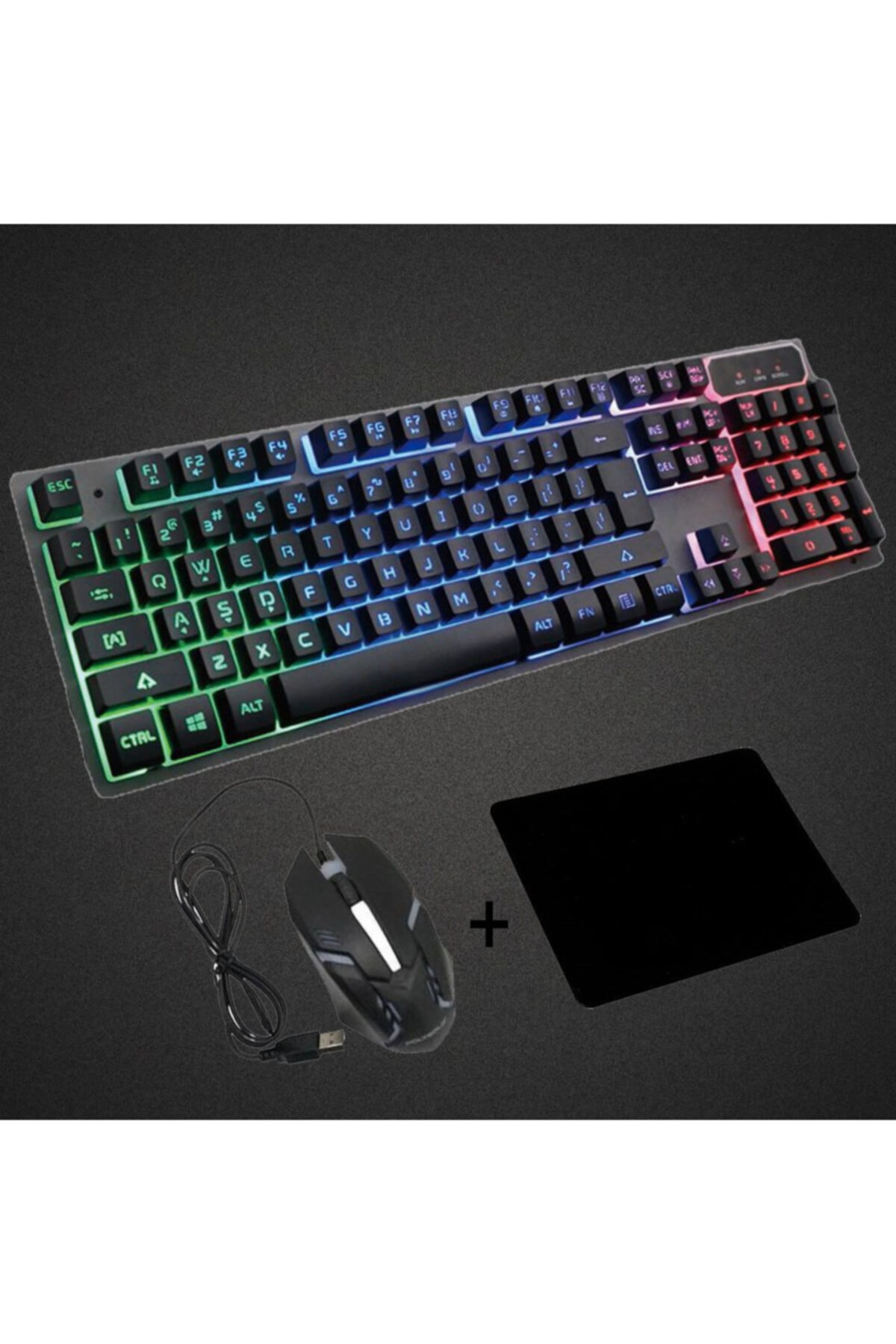 KLASİST Usb Işıklı Pro Oyuncu Klavye + Mouse Ve Mousepad Hediyeli 2022 Yeni Nesil