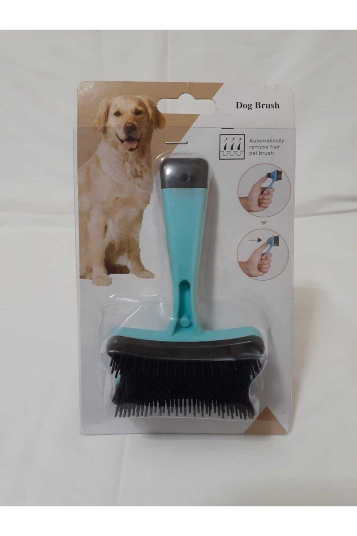 Pet Grooming Otomatik Temizlenen Tuşlu Hayvan Tarağı Pratik Kedi Ve Köpek Tarama Fırçası