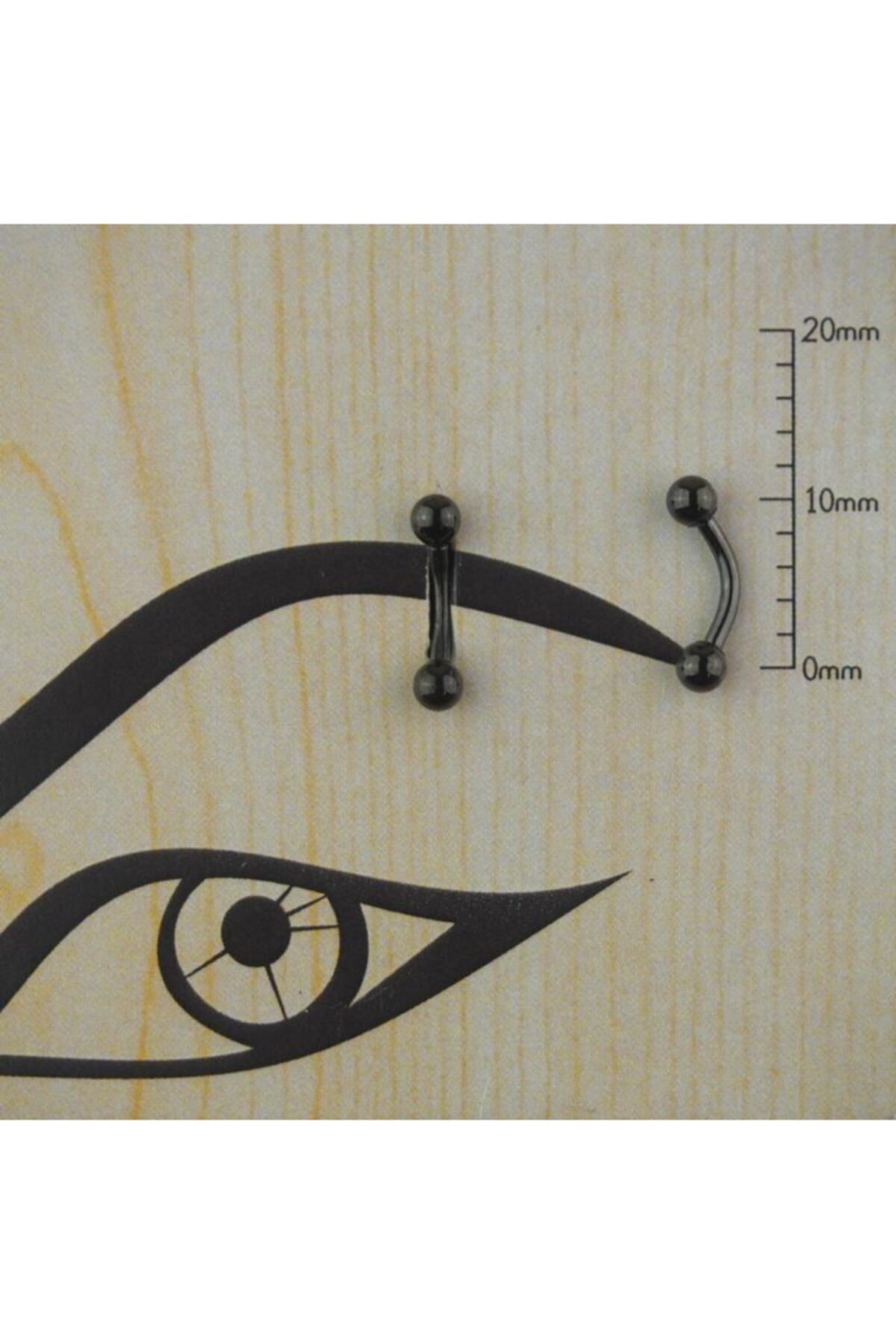 familystore 6mm Cerrahi Çelik Siyah Kaş Piercing