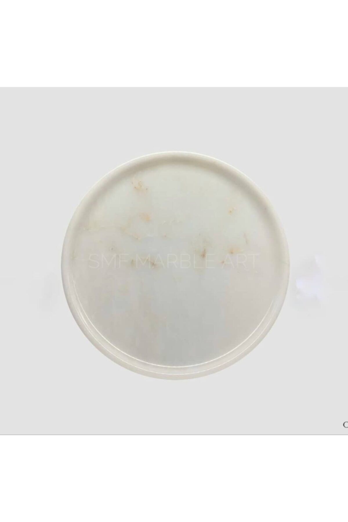 SMF MARBLE ART PURE WHİTE - MERMER SUNUM TEPSİSİ 25 CM