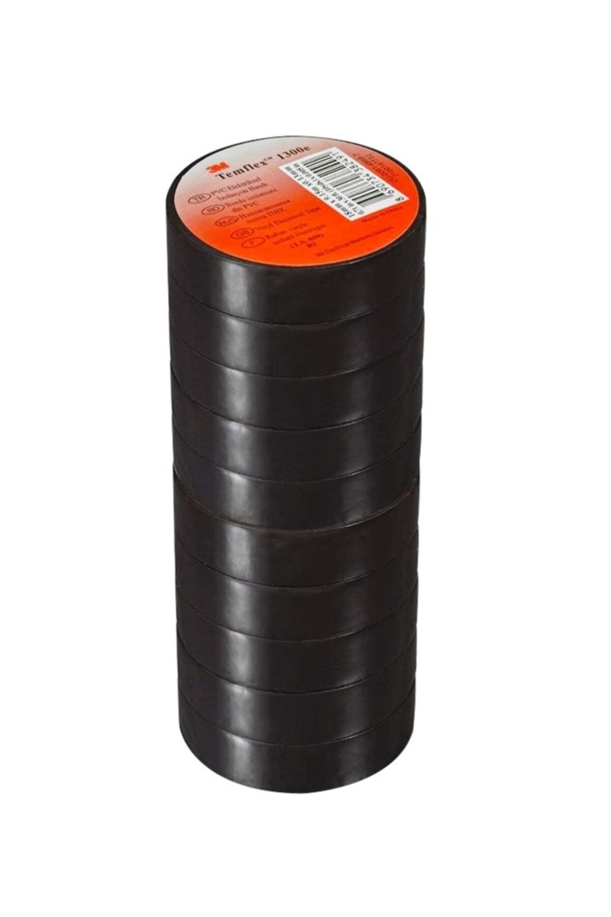 3M Elektrik Bantı Temflex Izole Bant 10 Adet Siyah