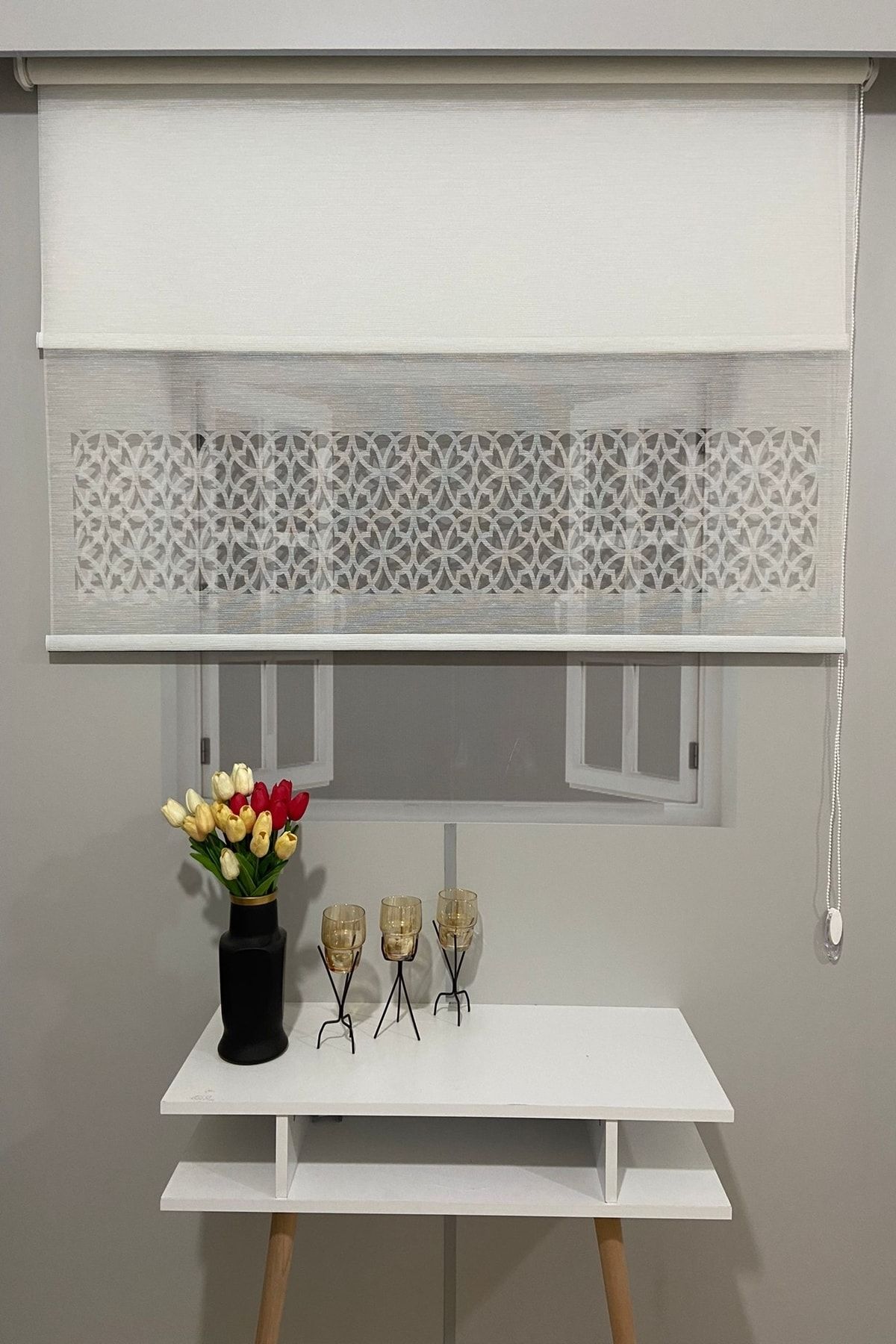 VOLPER MEKANİK Volper Vp1020 Çift Mekanizmalı Lazer Kesim Tül Ve Stor Perde Beyaz