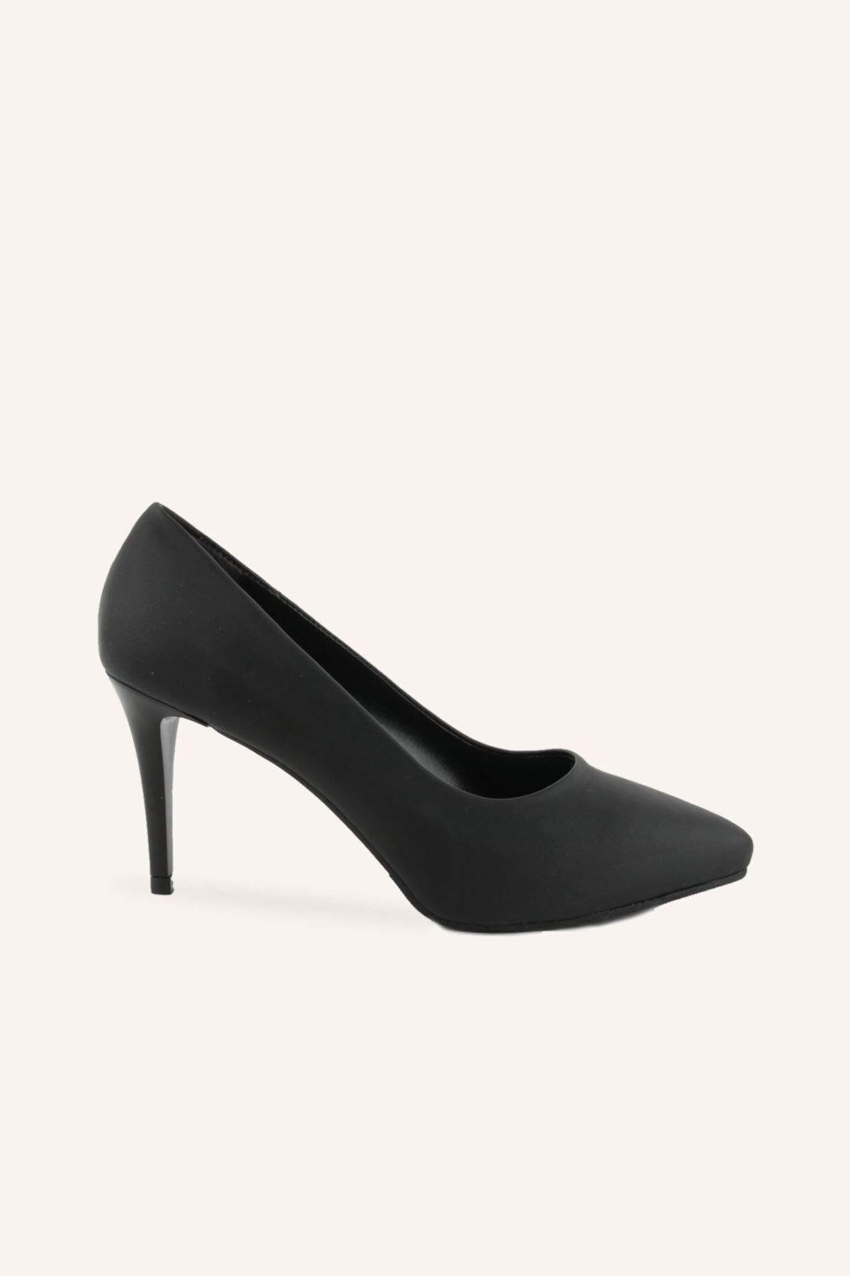 MARCATELLI Siyah Saten 211 Gizli Platformlu Stiletto