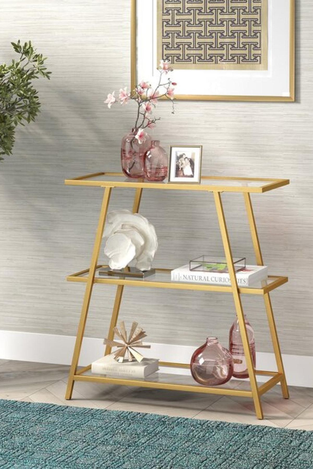 tino furniture Sacremento Gold Metal Dekoratif Dresuar Saksılık