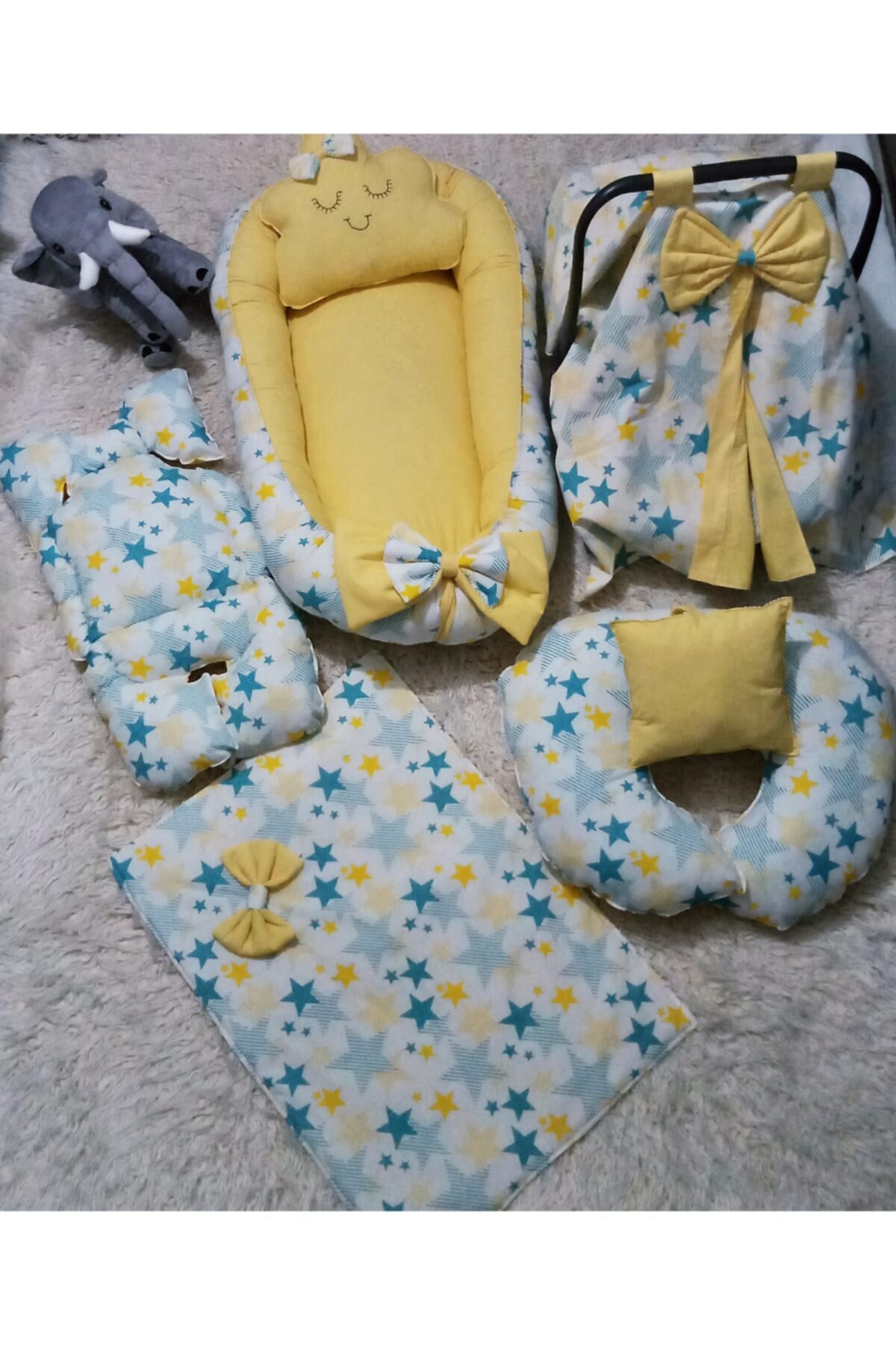 Raya collection Babynest Set Ve 30 Cm Uyku Fil Hediye