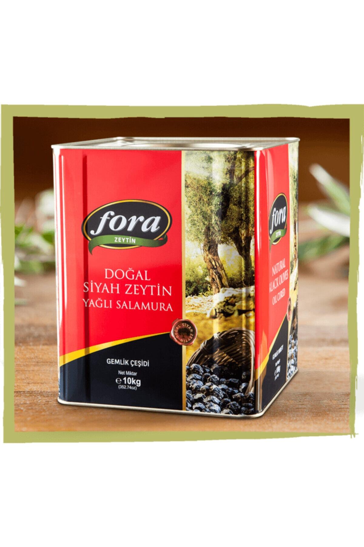 FORA Doğal Siyah Zeytin 230-260 Klbr 10 Kg Teneke