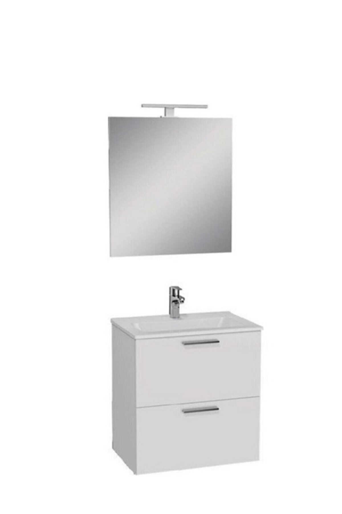 VitrA Mia Set Lavabo Dolap Ayna 2 Çekmeceli 60 cm Parlak Beyaz
